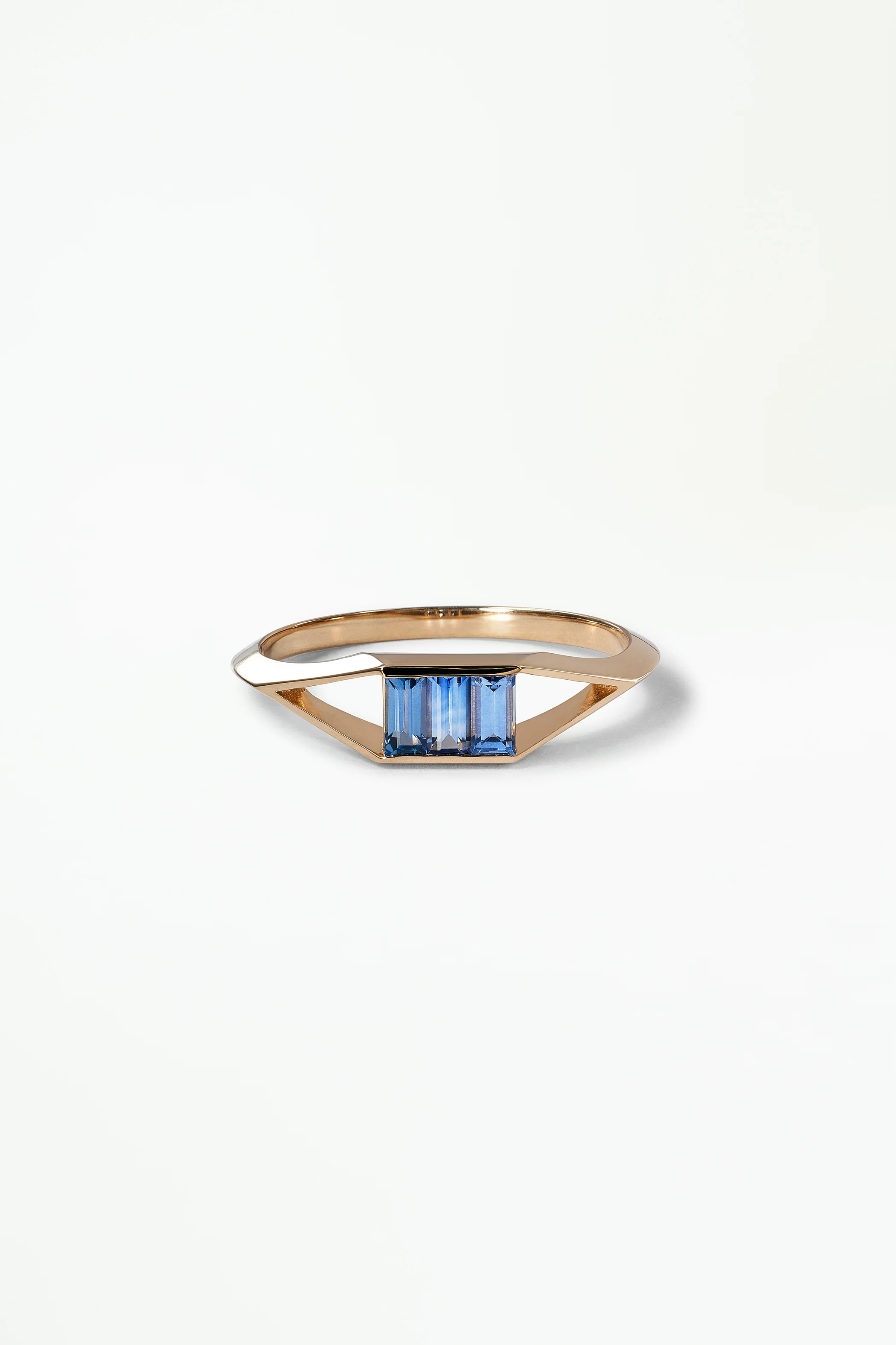 Blue Sapphire Baguette Frame Ring