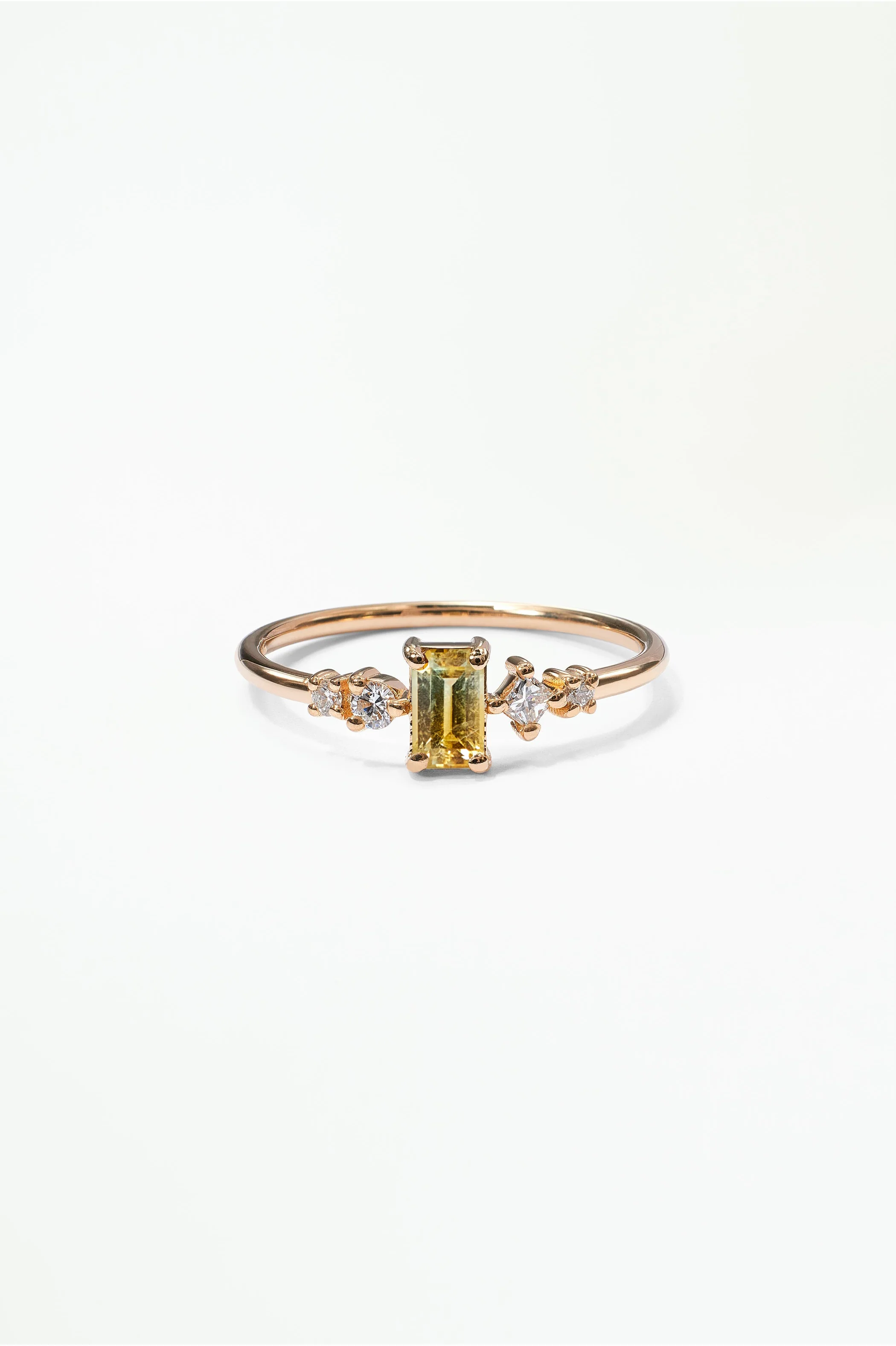 Emerald Cut Sapphire and Diamond Mosaic Ring No. 37