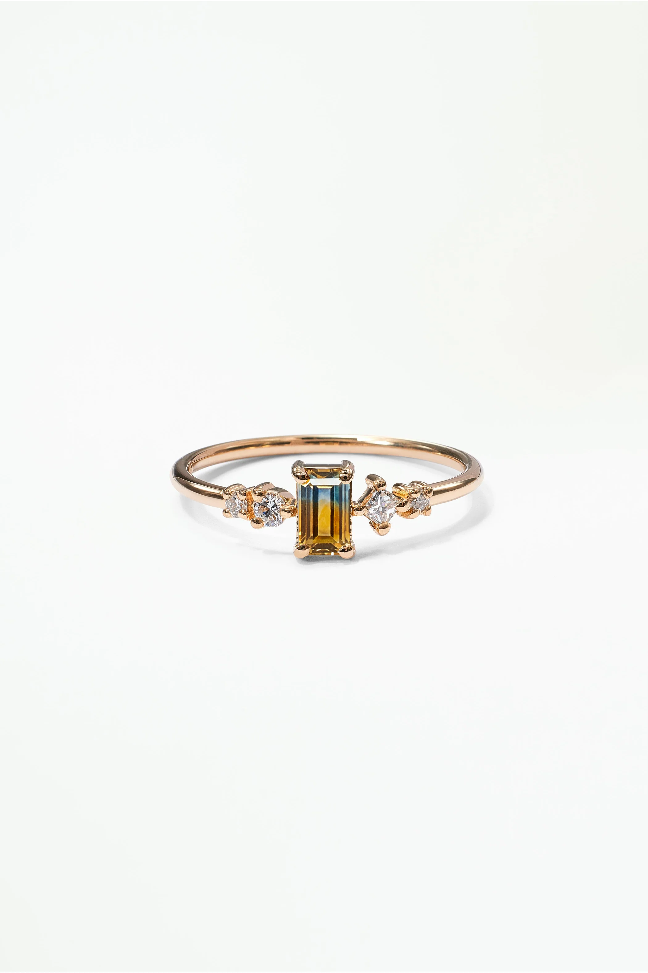 Emerald Cut Sapphire and Diamond Mosaic Ring No. 37 - Image 10