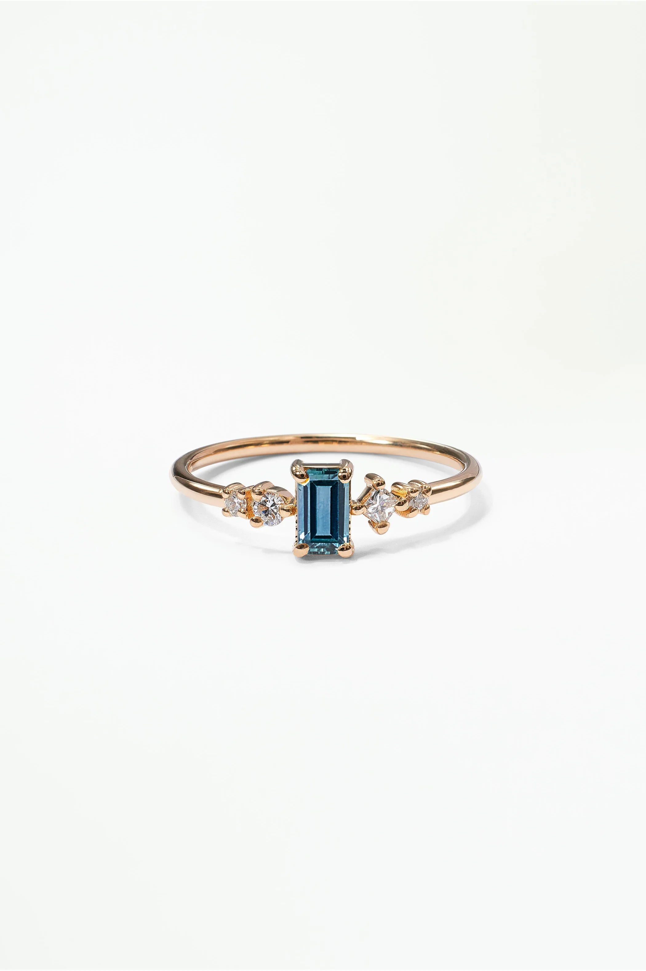 Emerald Cut Sapphire and Diamond Mosaic Ring No. 37 - Image 13