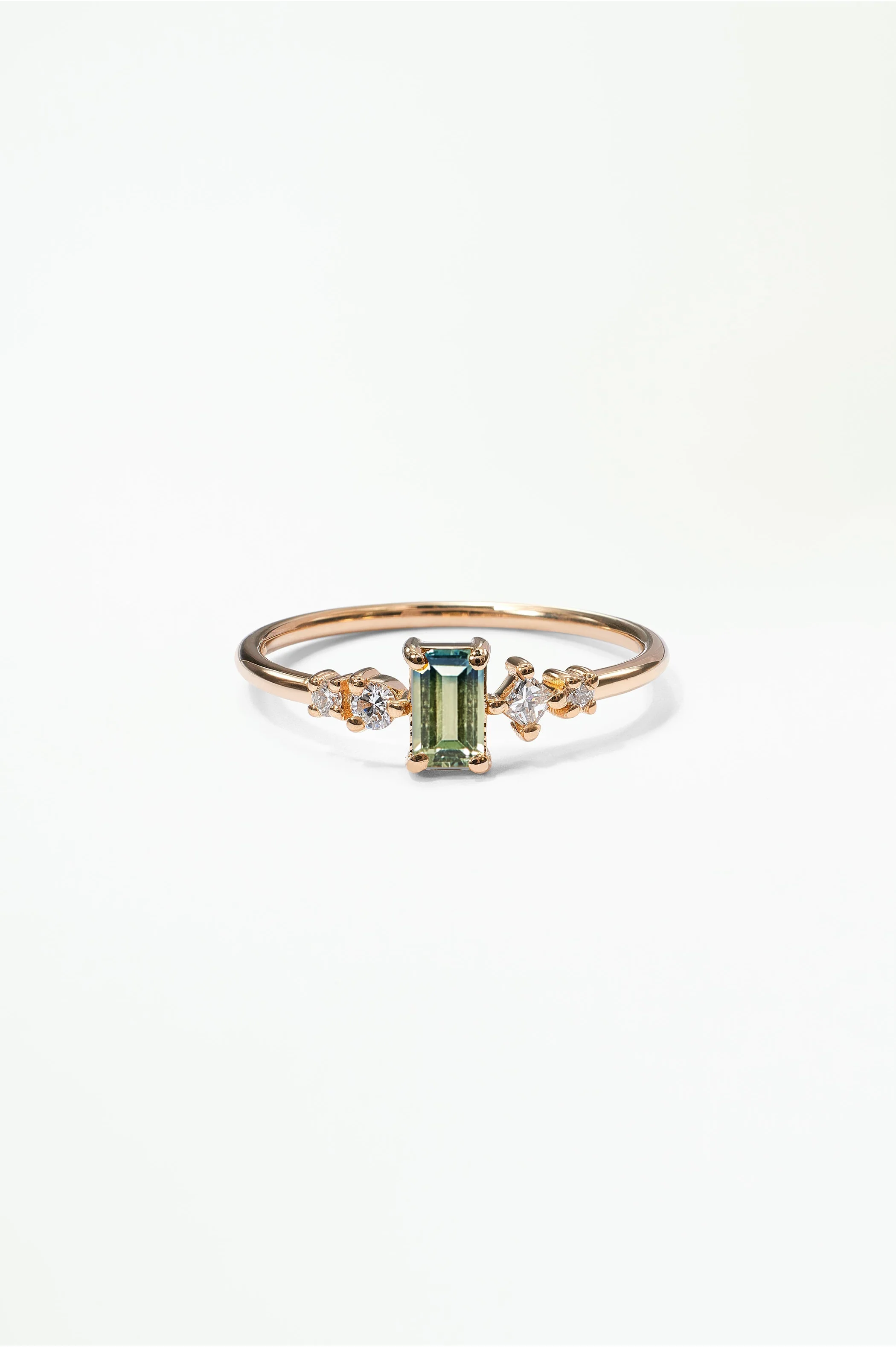 Emerald Cut Sapphire and Diamond Mosaic Ring No. 37 - Image 14