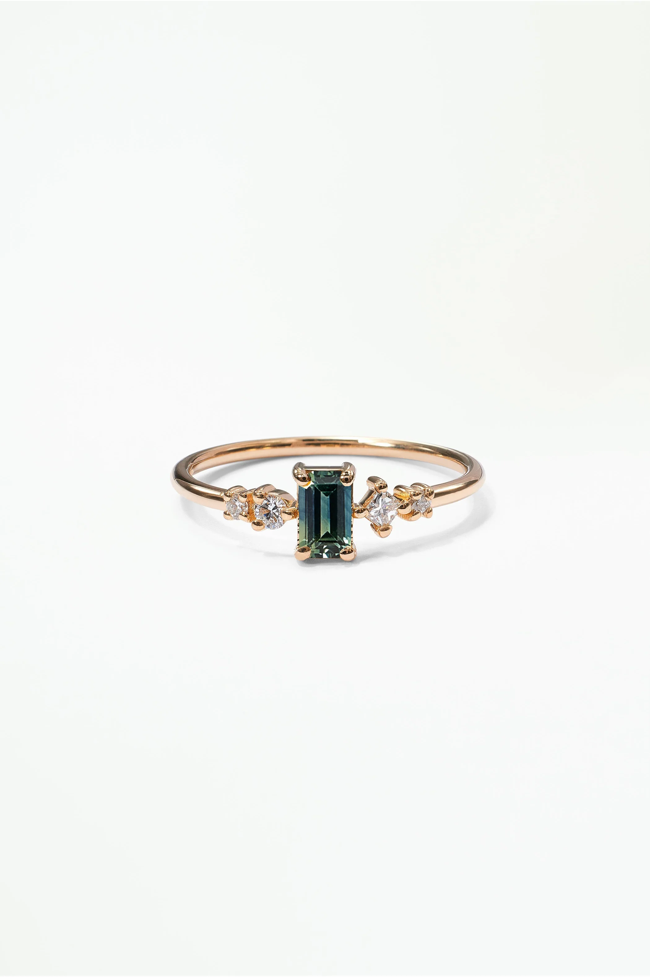 Emerald Cut Sapphire and Diamond Mosaic Ring No. 37 - Image 21
