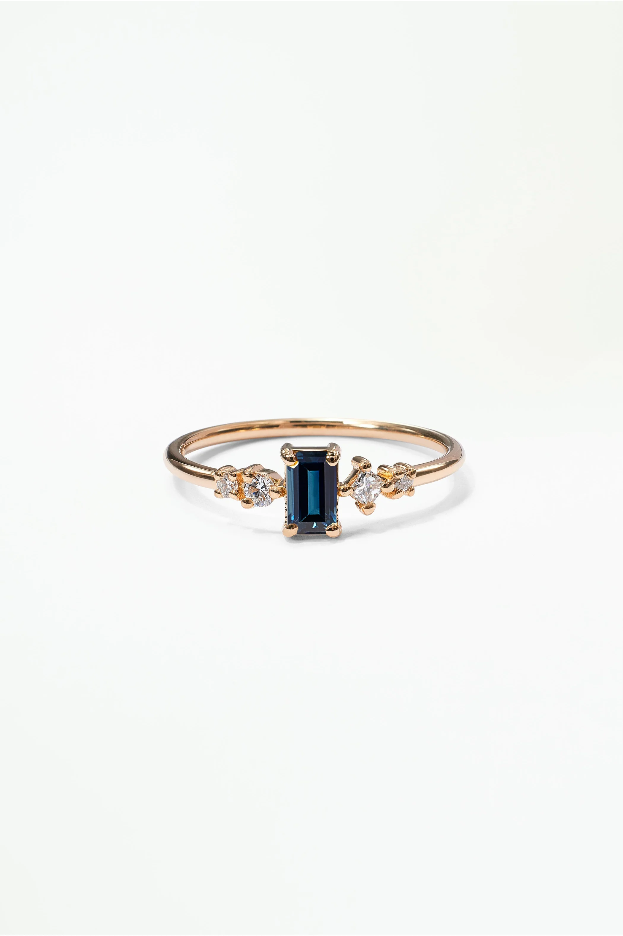 Emerald Cut Sapphire and Diamond Mosaic Ring No. 37 - Image 26
