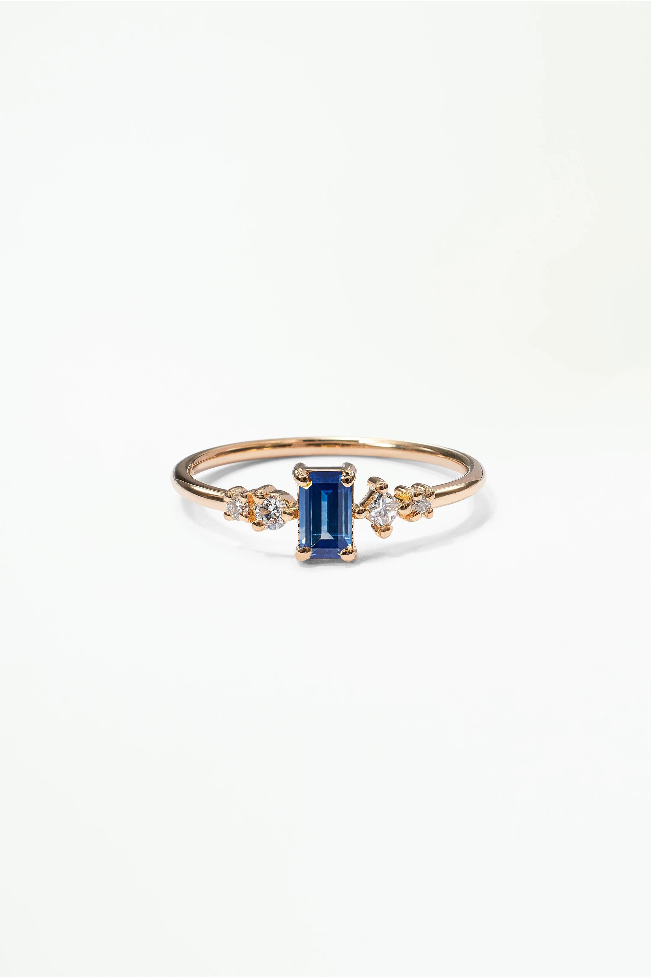 Emerald Cut Sapphire and Diamond Mosaic Ring No. 37 - Image 27
