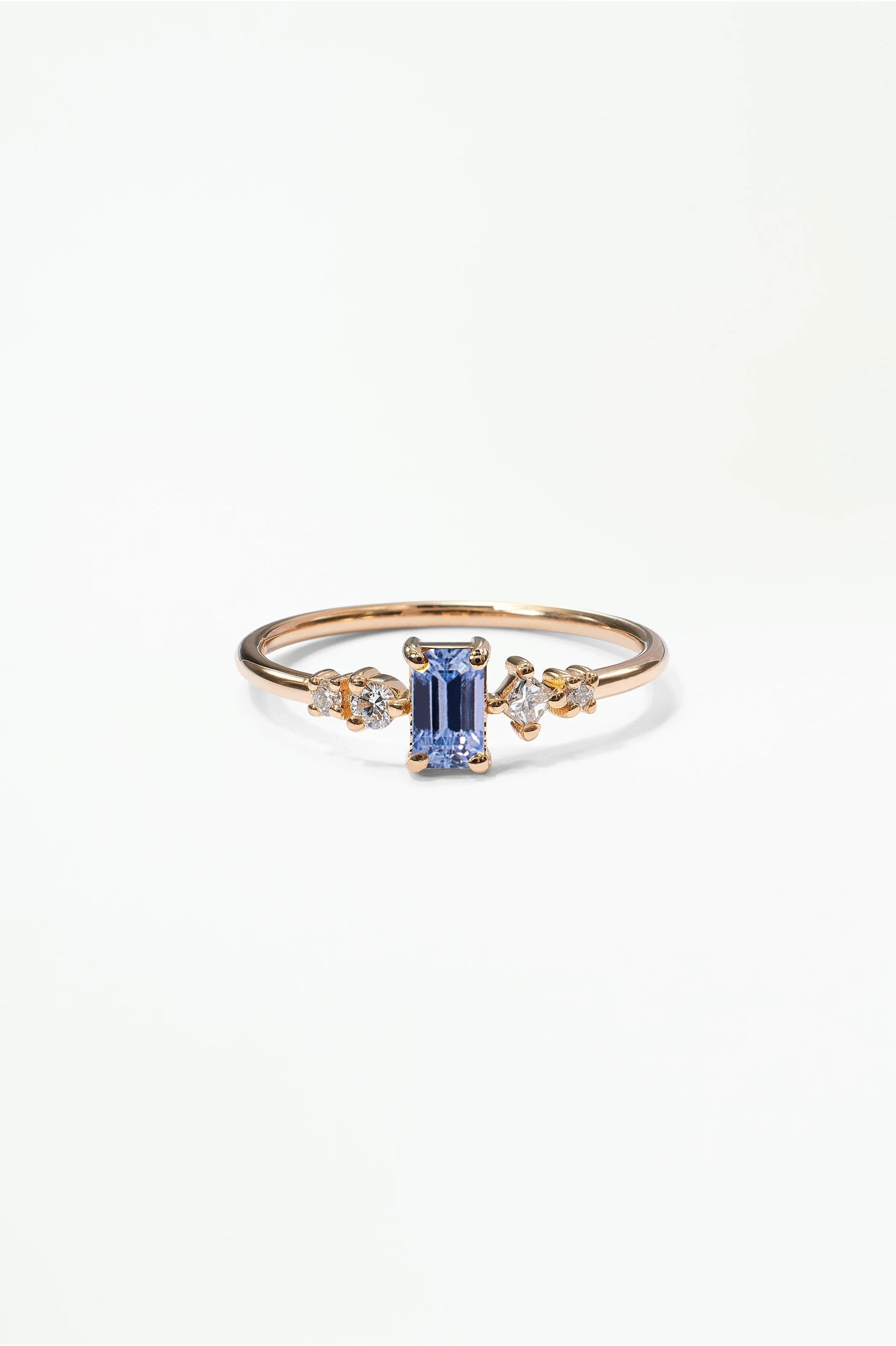 Emerald Cut Sapphire and Diamond Mosaic Ring No. 37 - Image 28