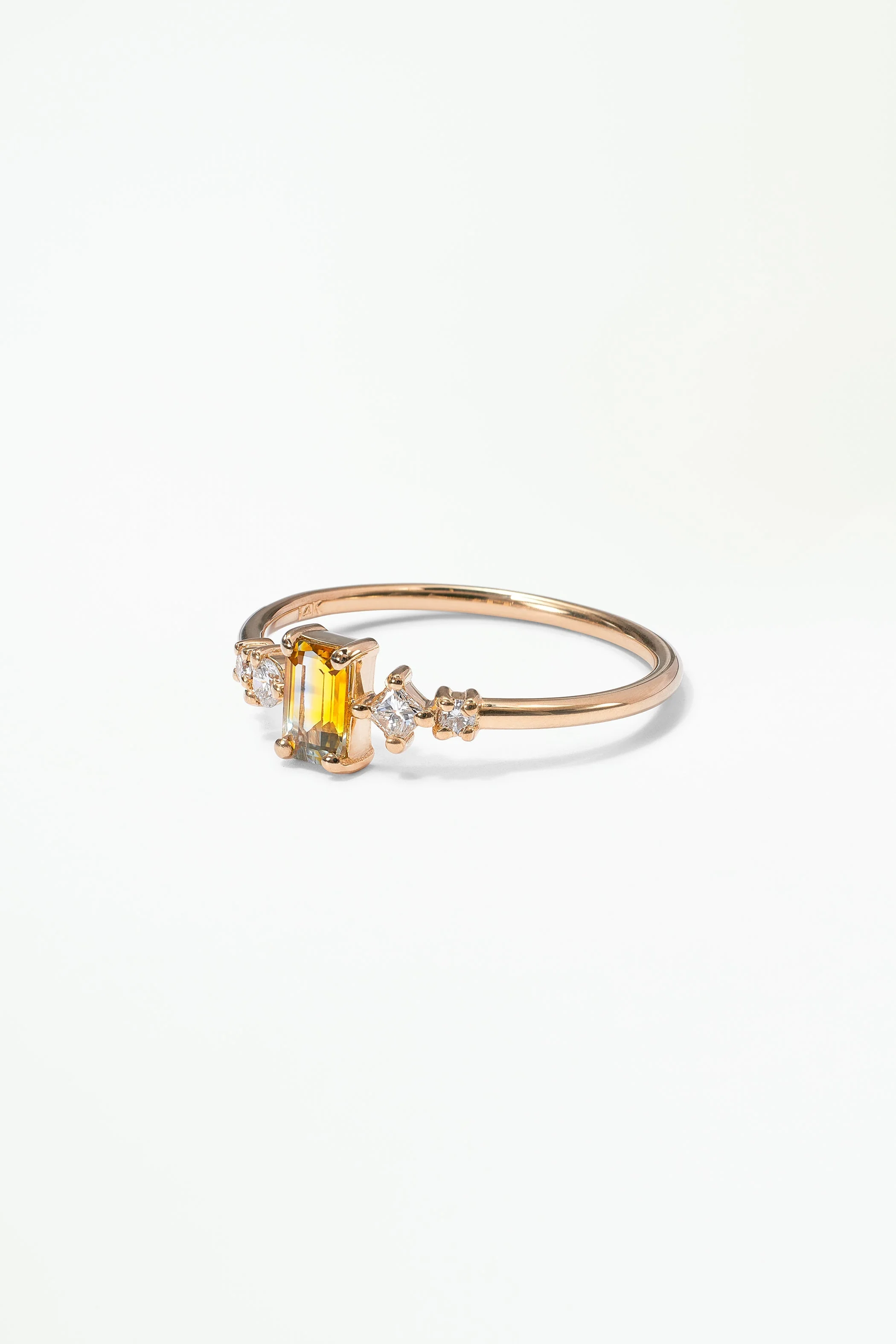 Emerald Cut Sapphire and Diamond Mosaic Ring No. 37 - Image 3