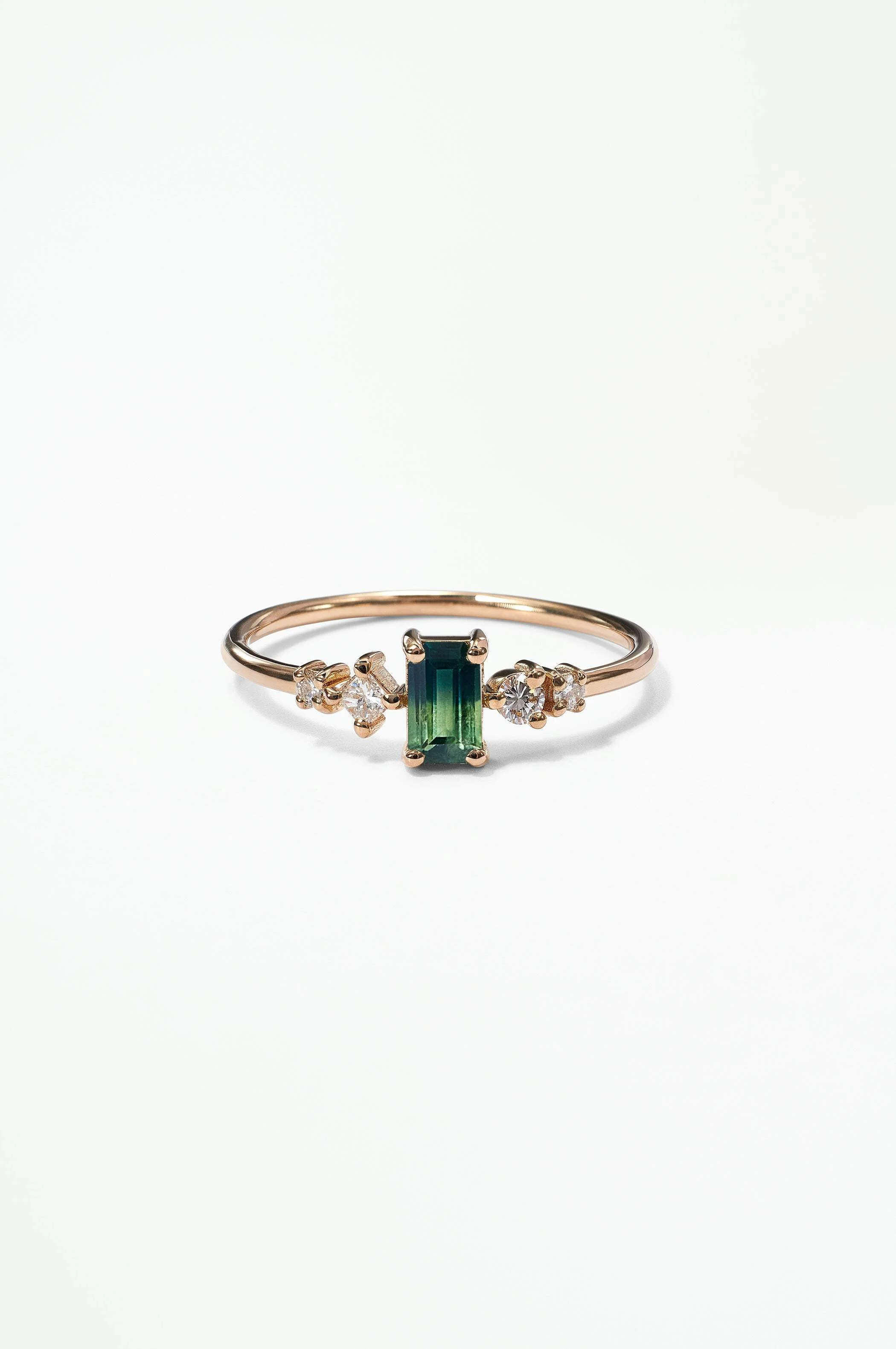 Emerald Cut Sapphire and Diamond Mosaic Ring No. 37 - Image 31