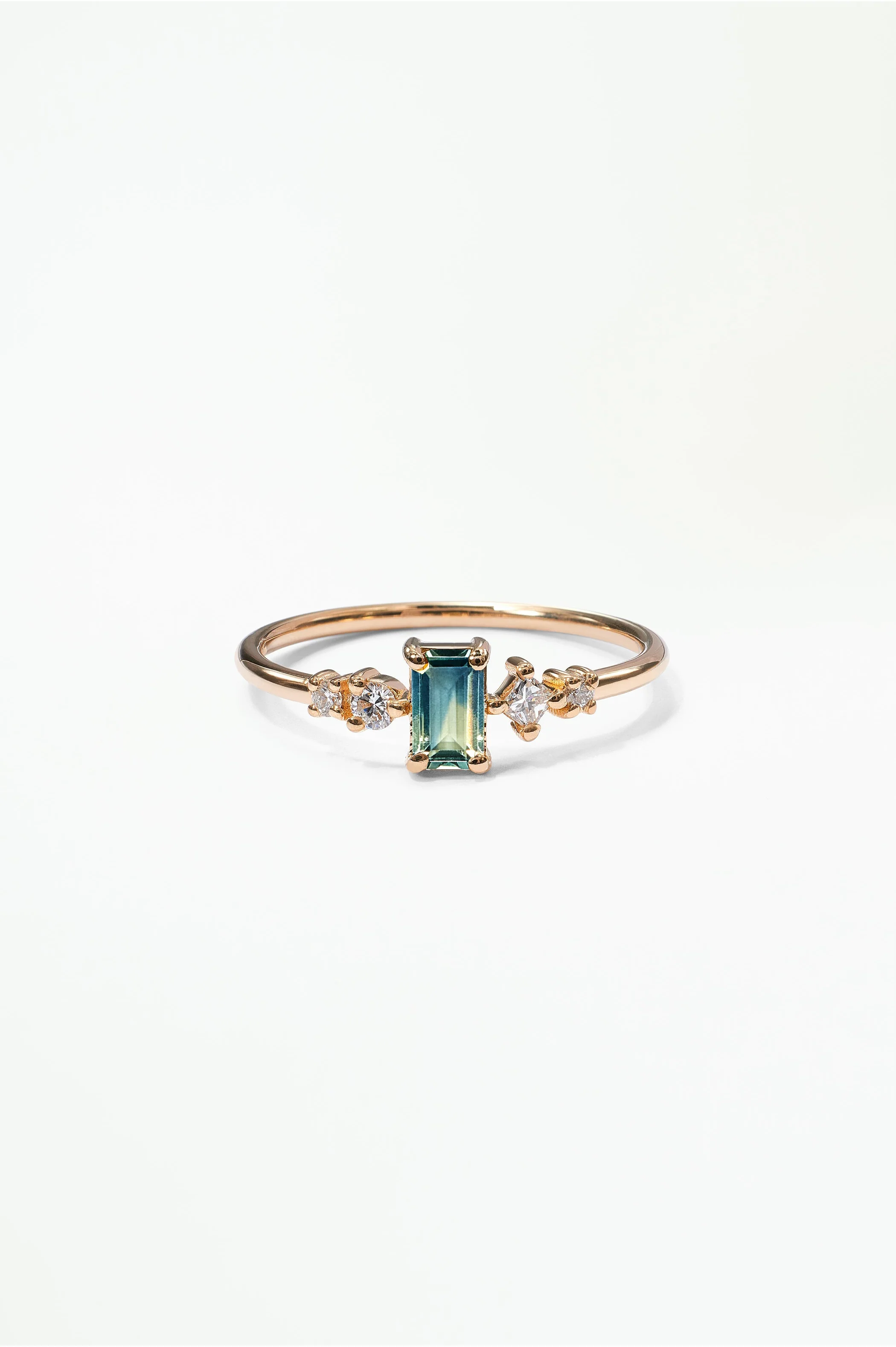 Emerald Cut Sapphire and Diamond Mosaic Ring No. 37 - Image 40