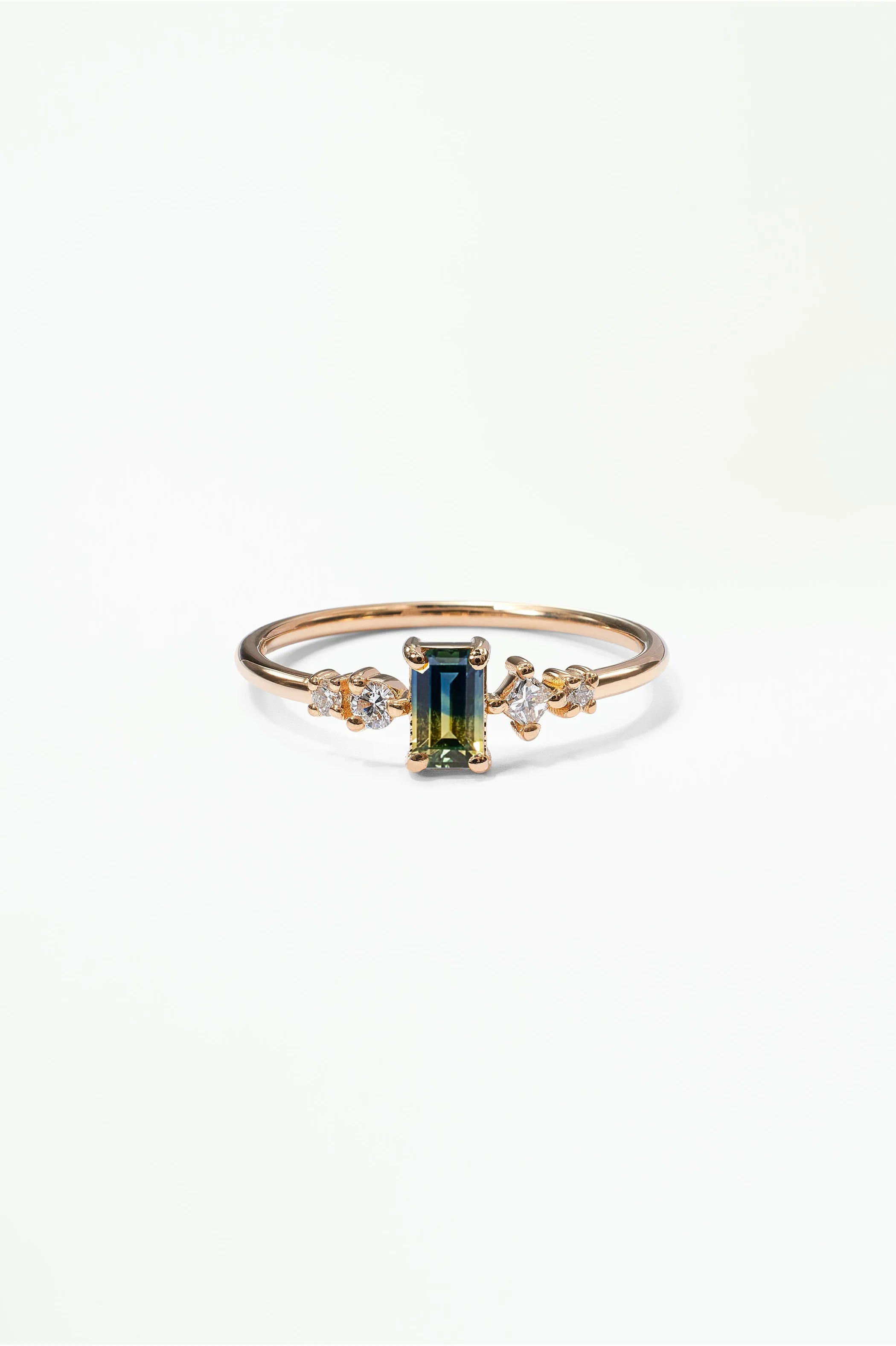 Emerald Cut Sapphire and Diamond Mosaic Ring No. 37 - Image 42