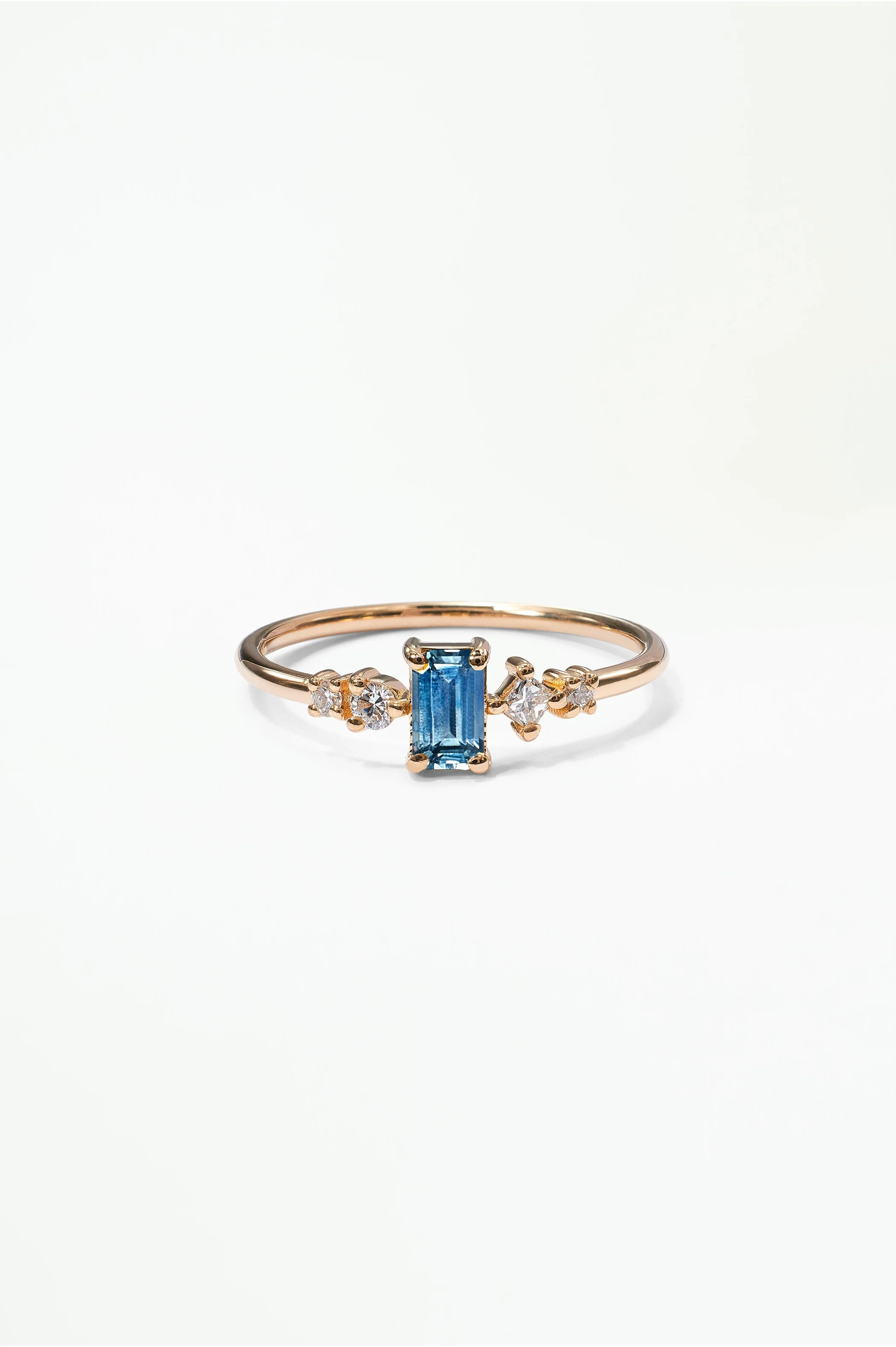 Emerald Cut Sapphire and Diamond Mosaic Ring No. 37 - Image 48