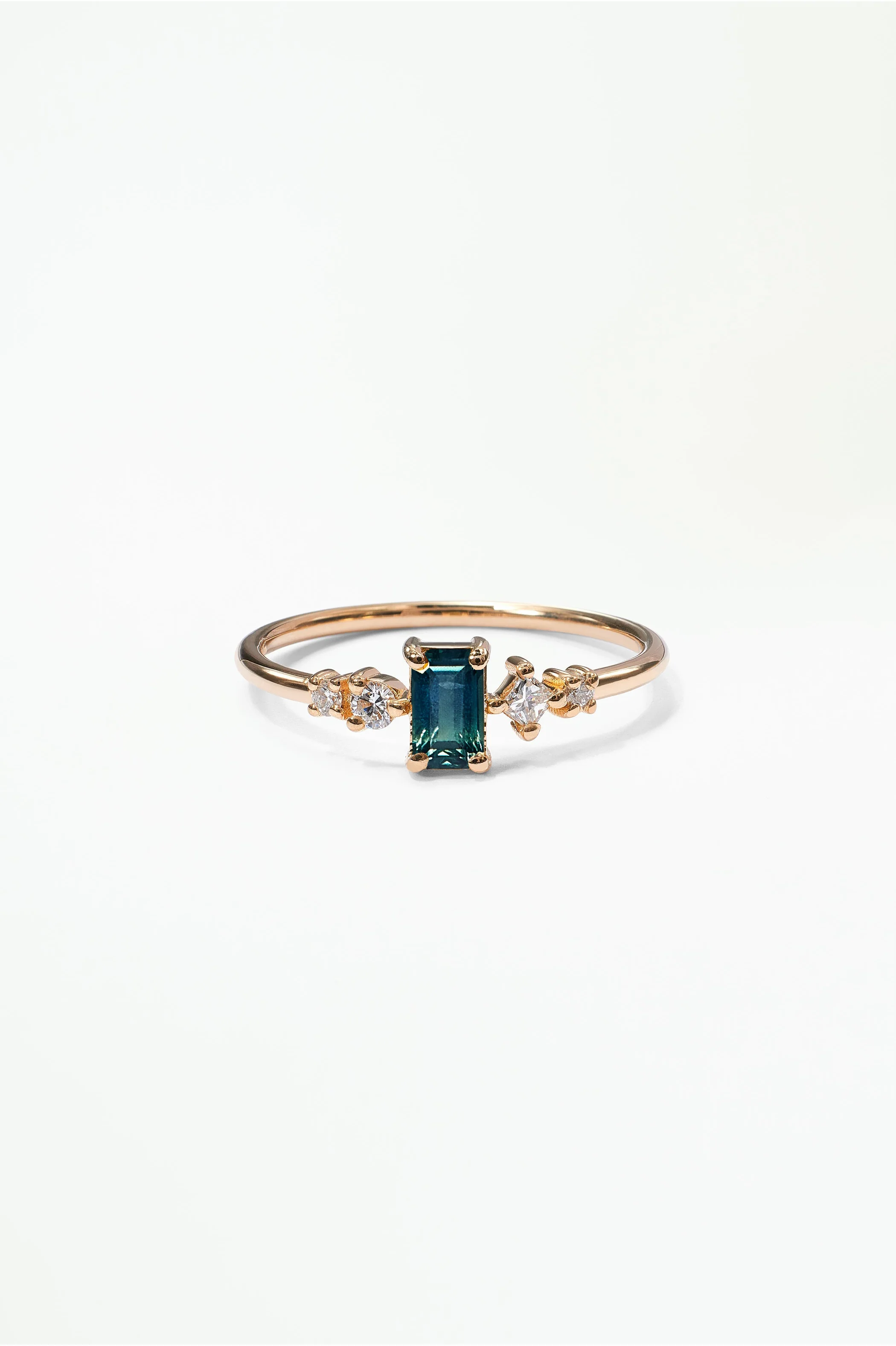 Emerald Cut Sapphire and Diamond Mosaic Ring No. 37 - Image 52