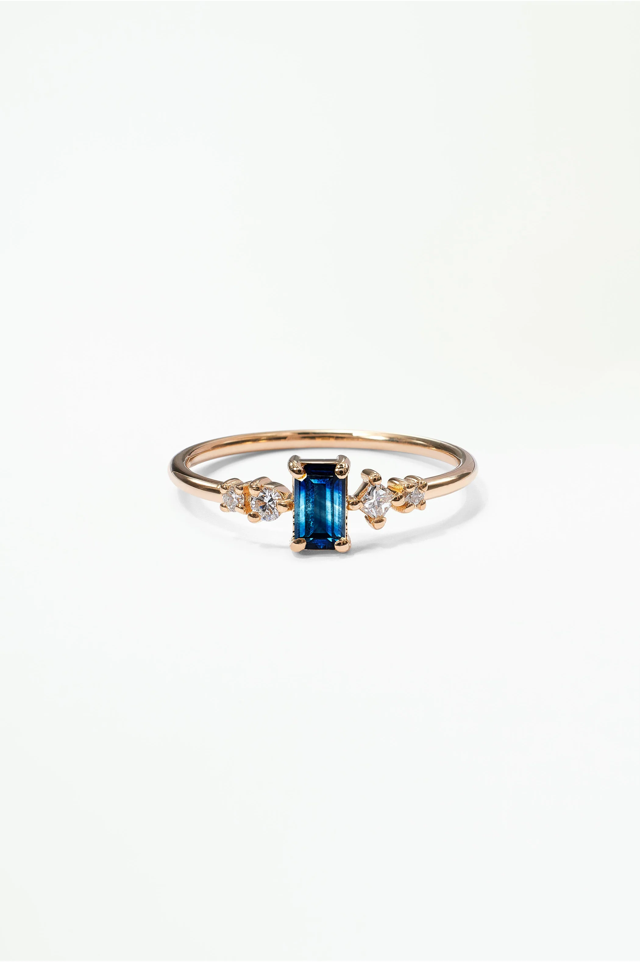 Emerald Cut Sapphire and Diamond Mosaic Ring No. 37 - Image 54