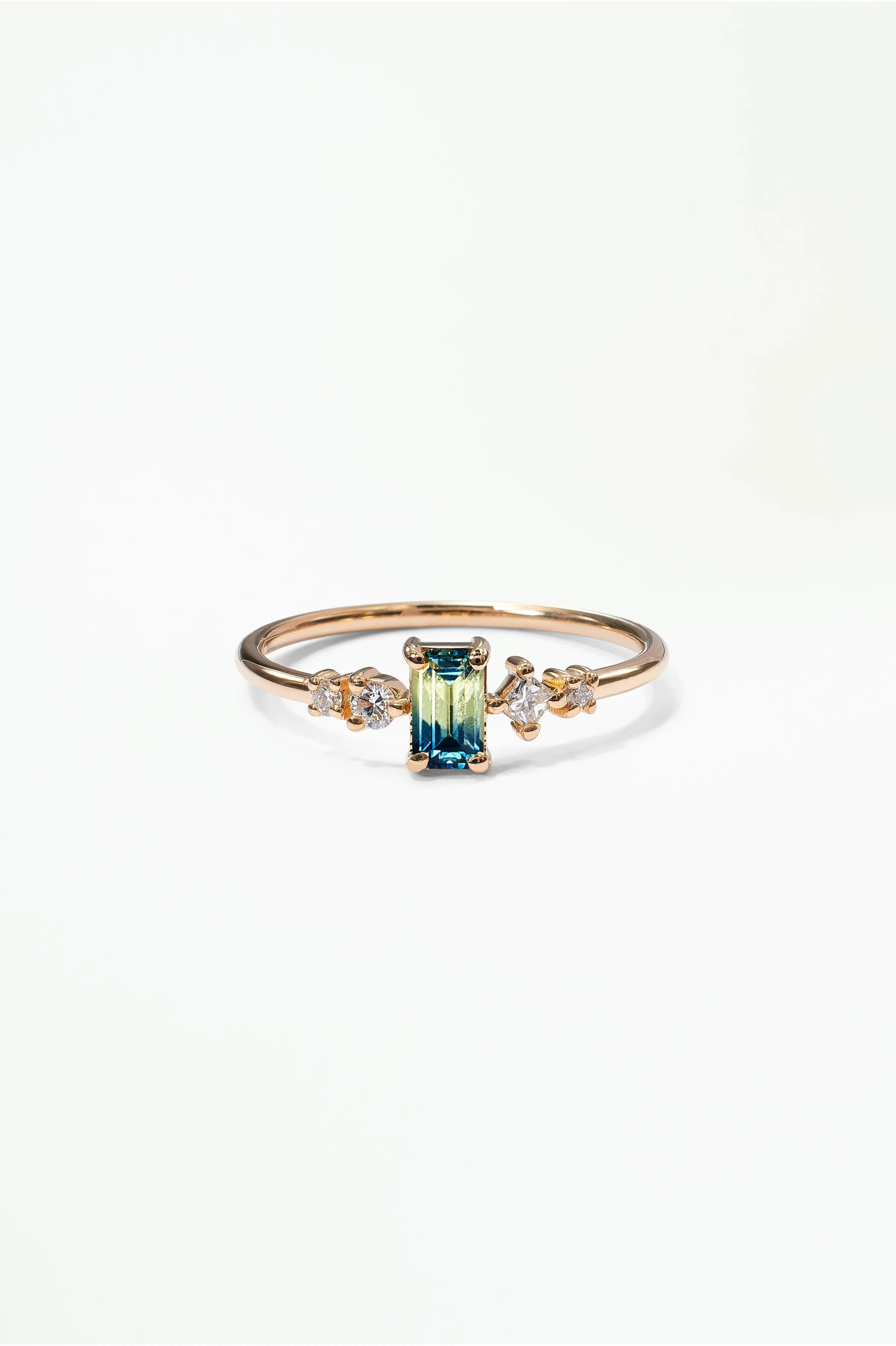 Emerald Cut Sapphire and Diamond Mosaic Ring No. 37 - Image 57