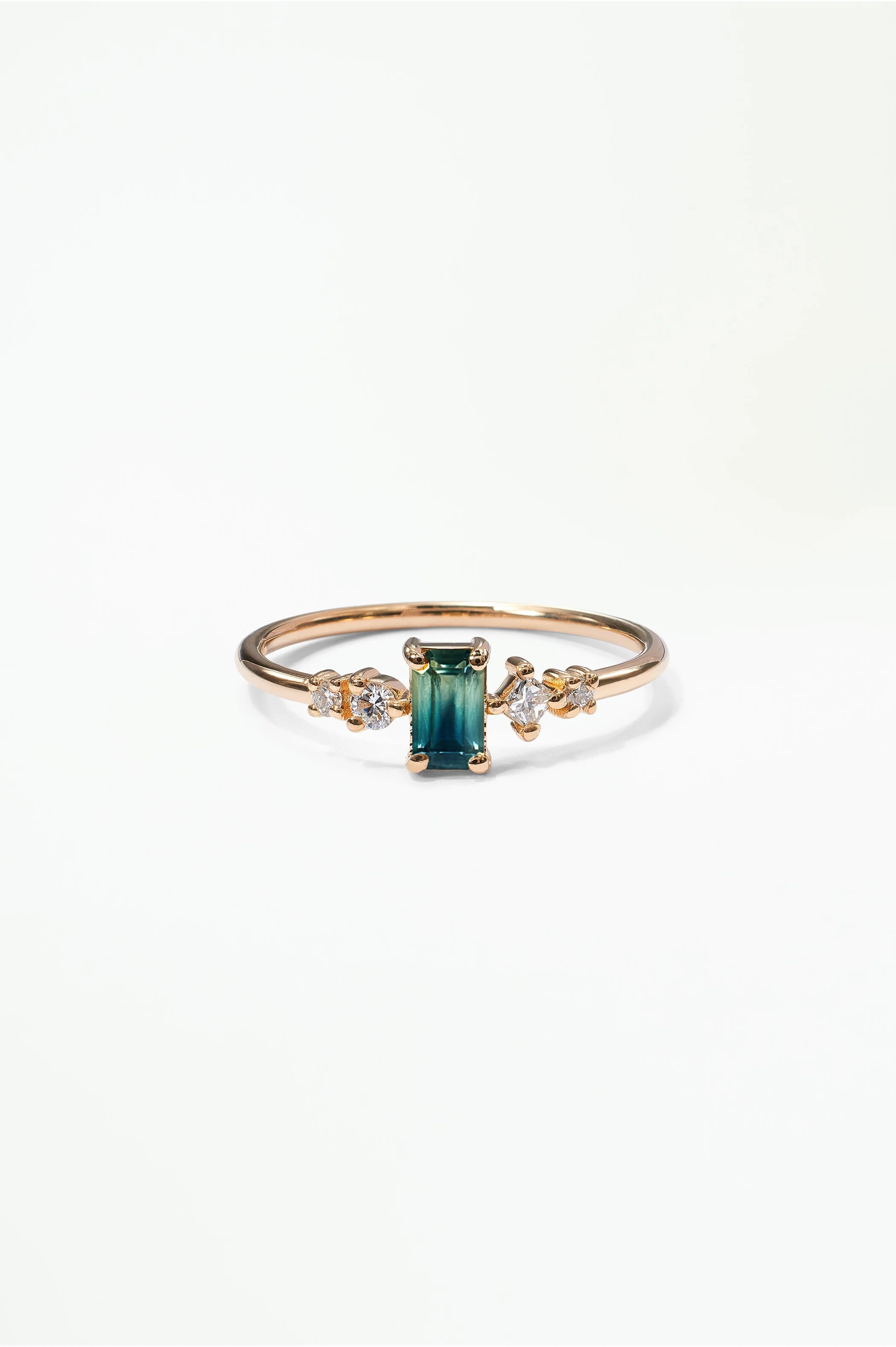 Emerald Cut Sapphire and Diamond Mosaic Ring No. 37 - Image 59