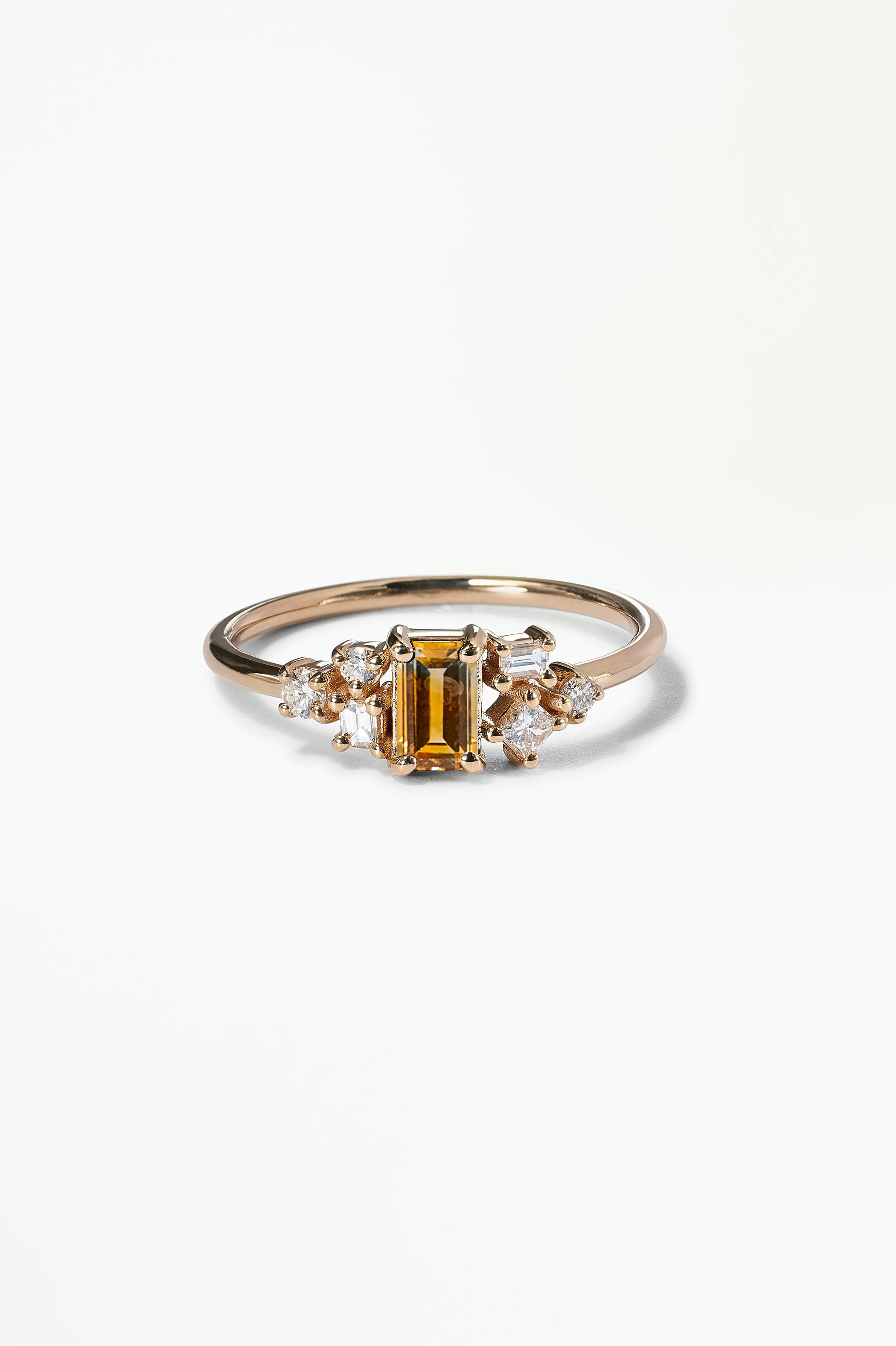Emerald Cut Sapphire and Diamond Mosaic Ring No. 38 - Image 10