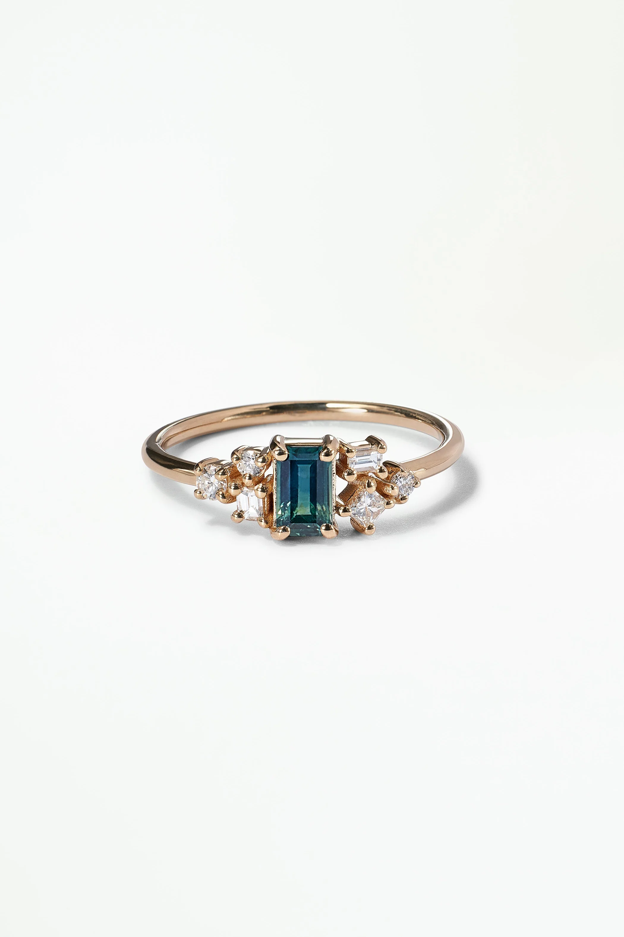 Emerald Cut Sapphire and Diamond Mosaic Ring No. 38 - Image 24