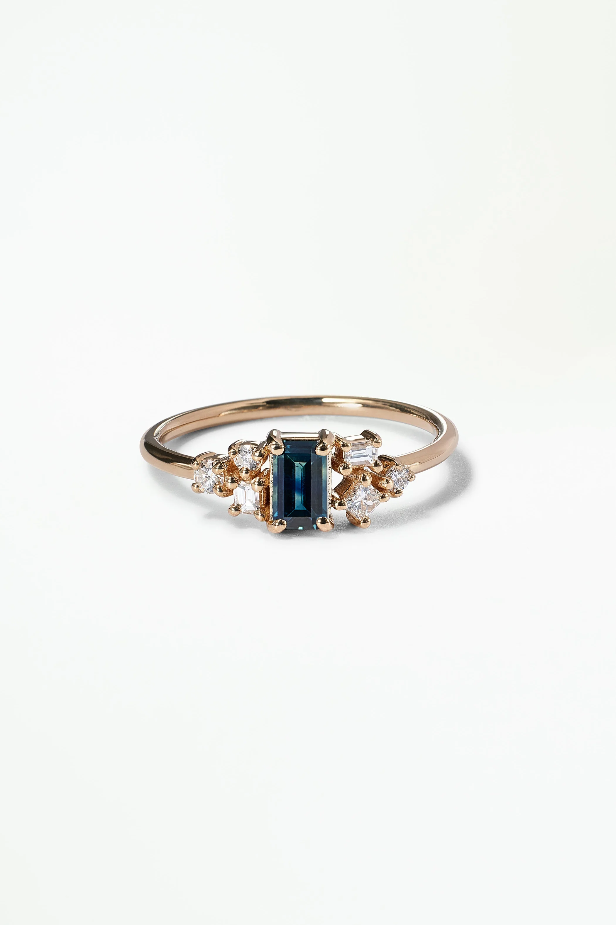 Emerald Cut Sapphire and Diamond Mosaic Ring No. 38 - Image 26