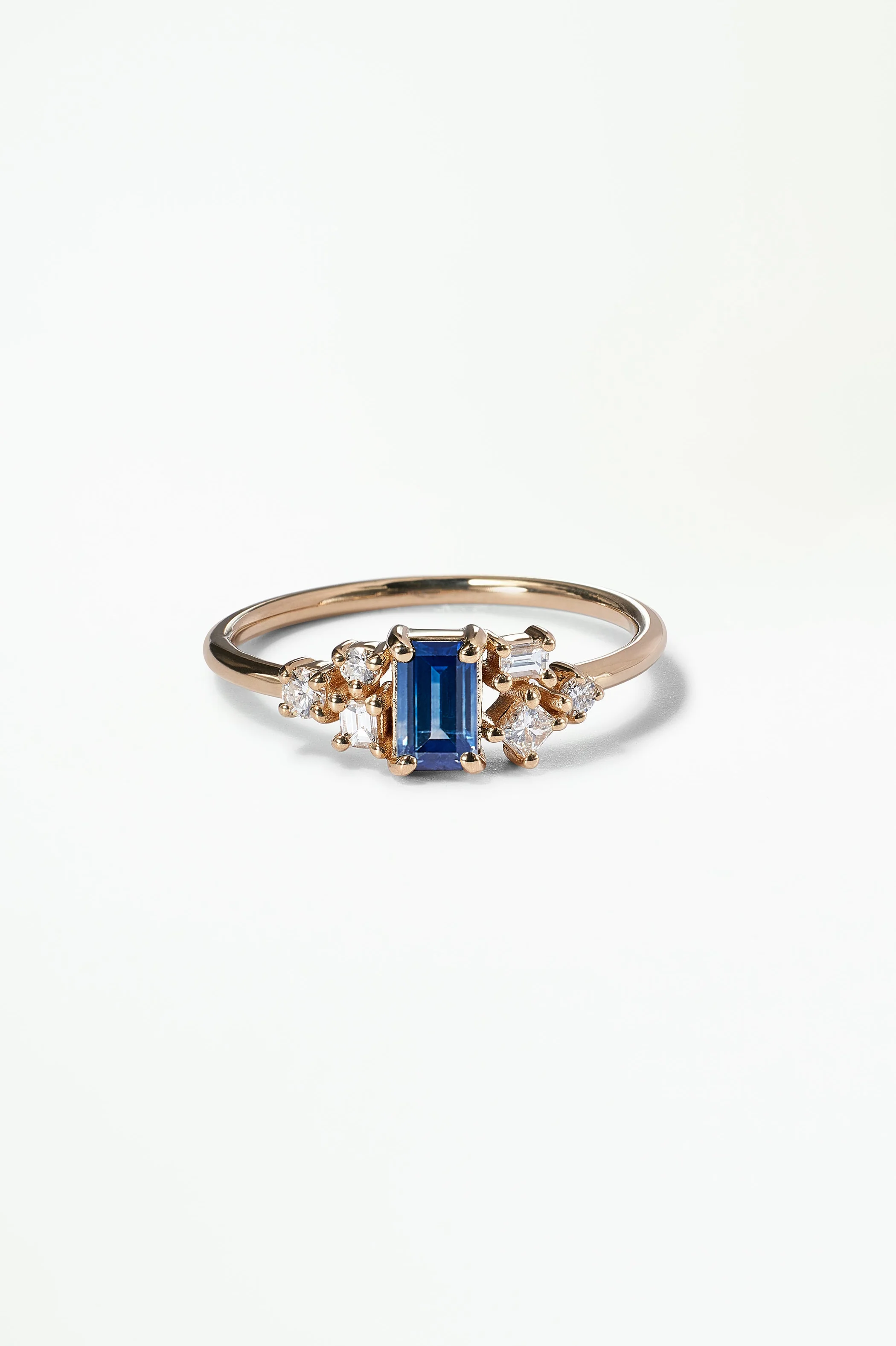 Emerald Cut Sapphire and Diamond Mosaic Ring No. 38 - Image 28