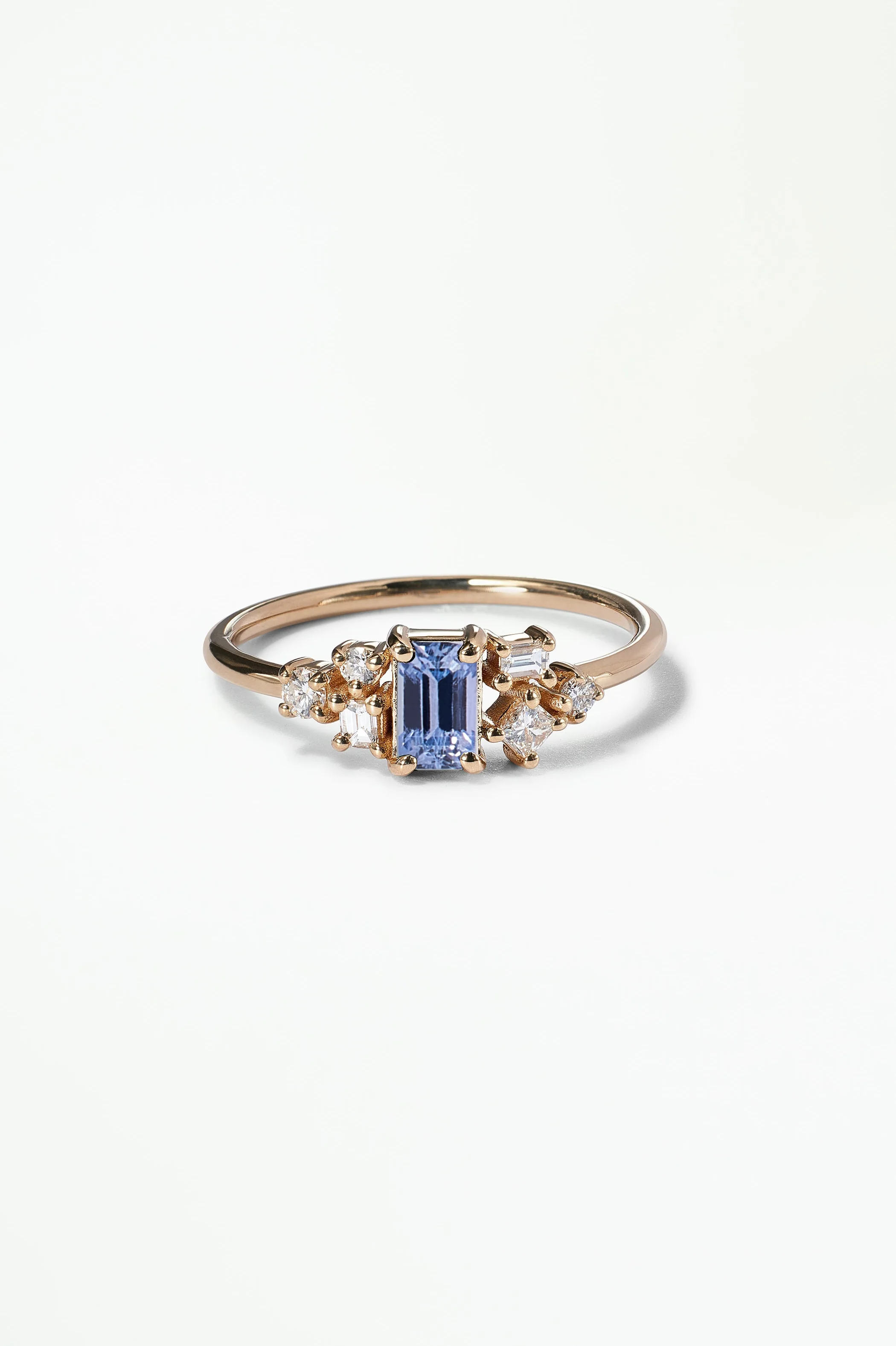 Emerald Cut Sapphire and Diamond Mosaic Ring No. 38 - Image 29