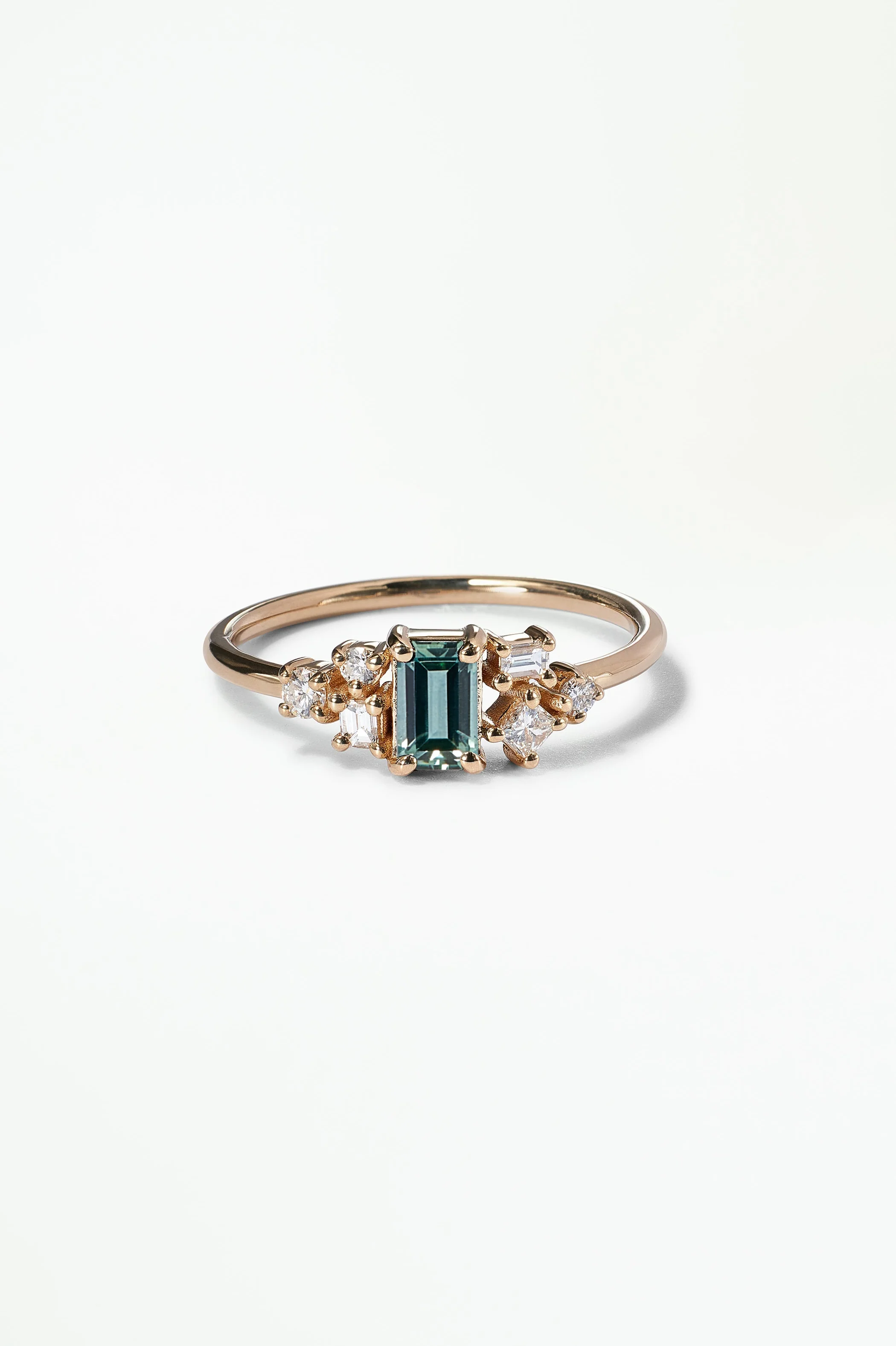 Emerald Cut Sapphire and Diamond Mosaic Ring No. 38 - Image 30