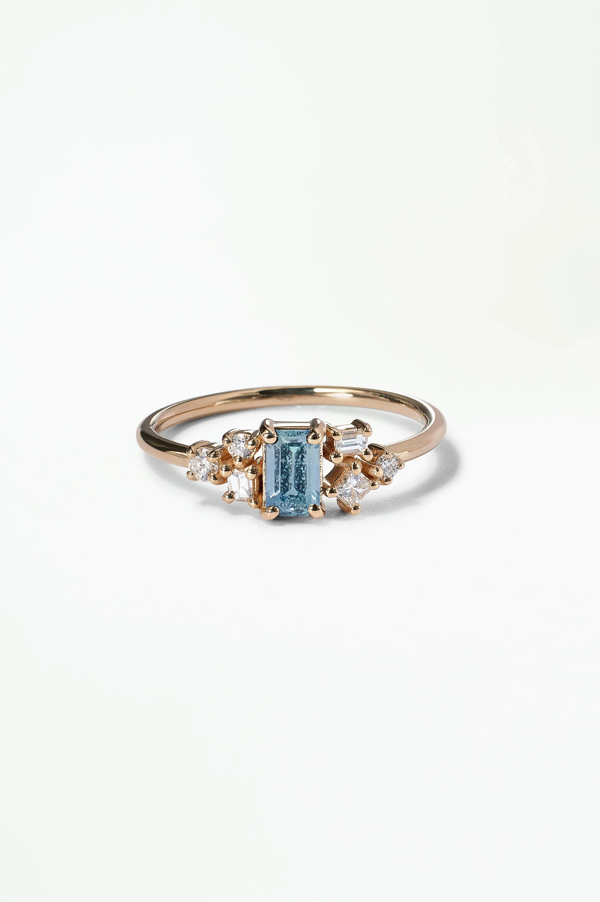 Emerald Cut Sapphire and Diamond Mosaic Ring No. 38 - Image 31