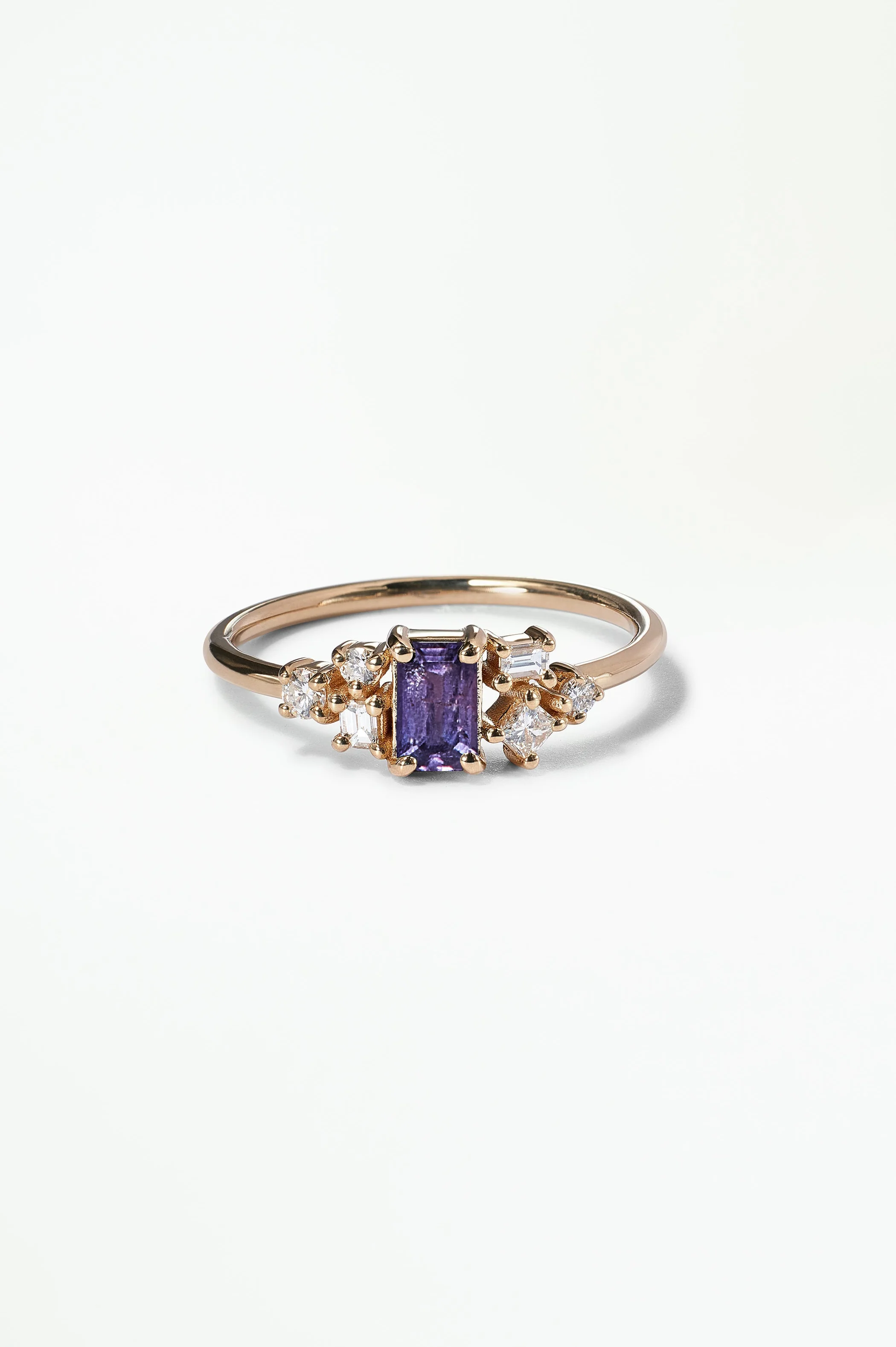 Emerald Cut Sapphire and Diamond Mosaic Ring No. 38 - Image 33
