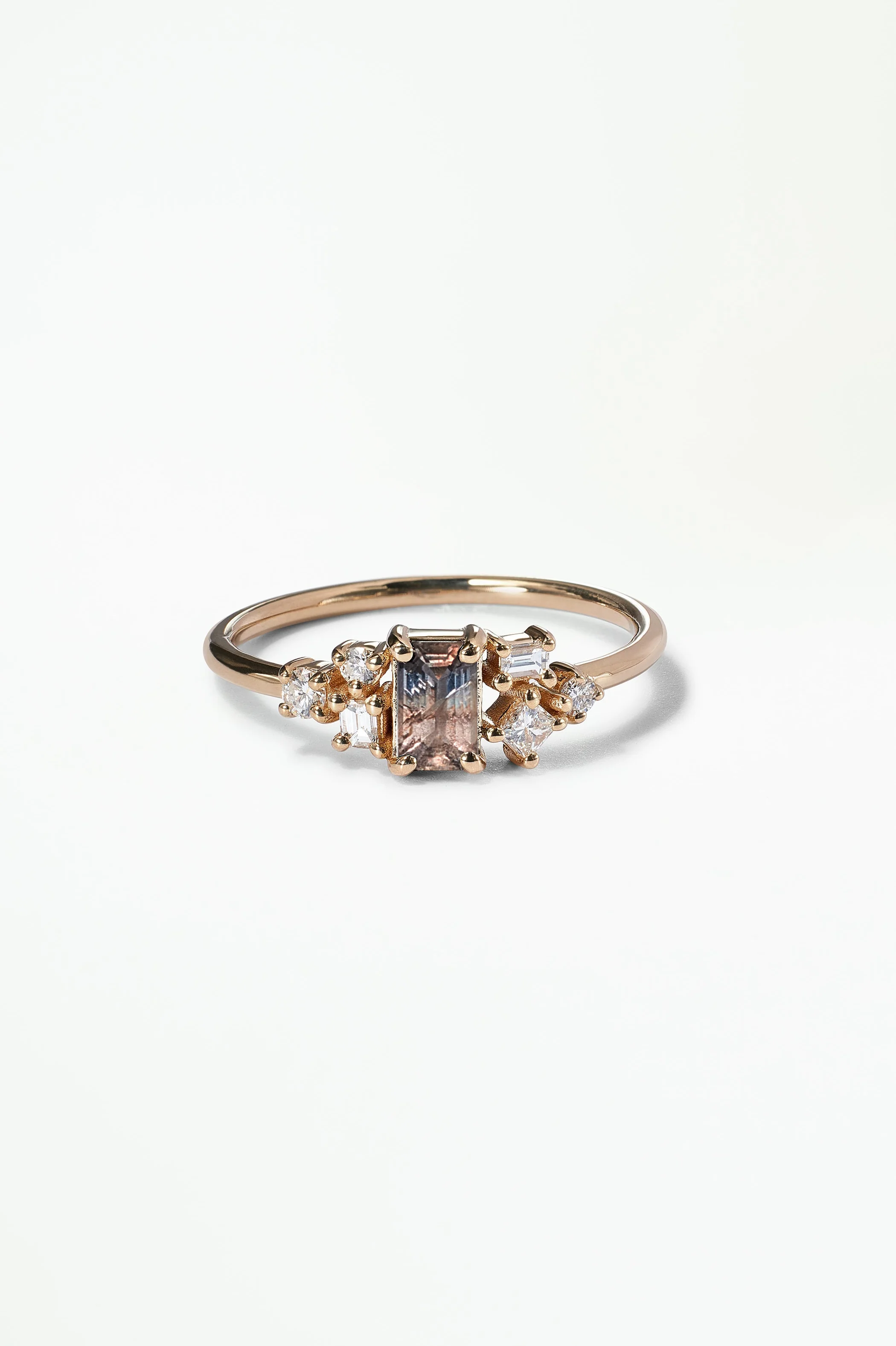 Emerald Cut Sapphire and Diamond Mosaic Ring No. 38 - Image 34