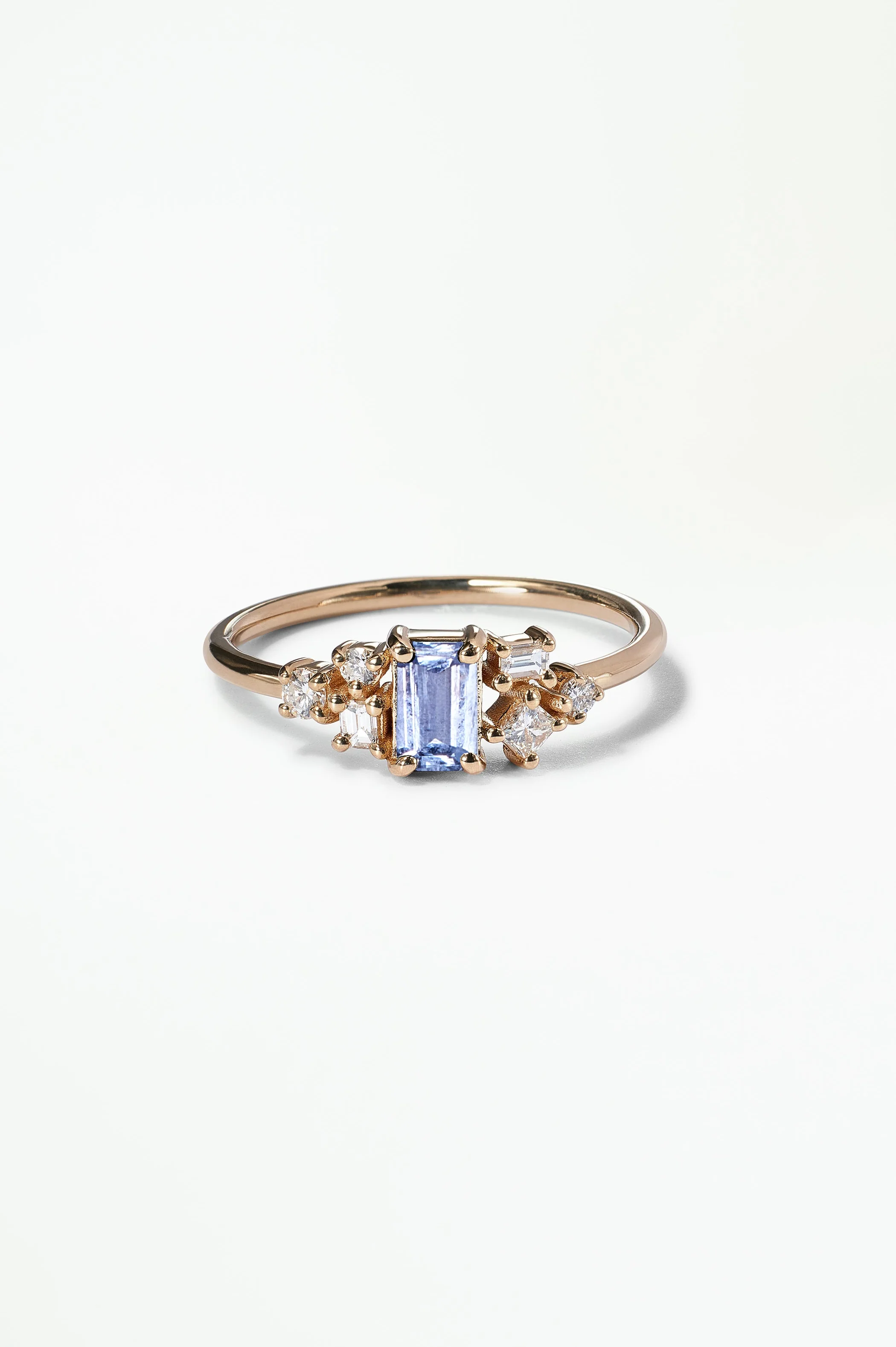 Emerald Cut Sapphire and Diamond Mosaic Ring No. 38 - Image 35
