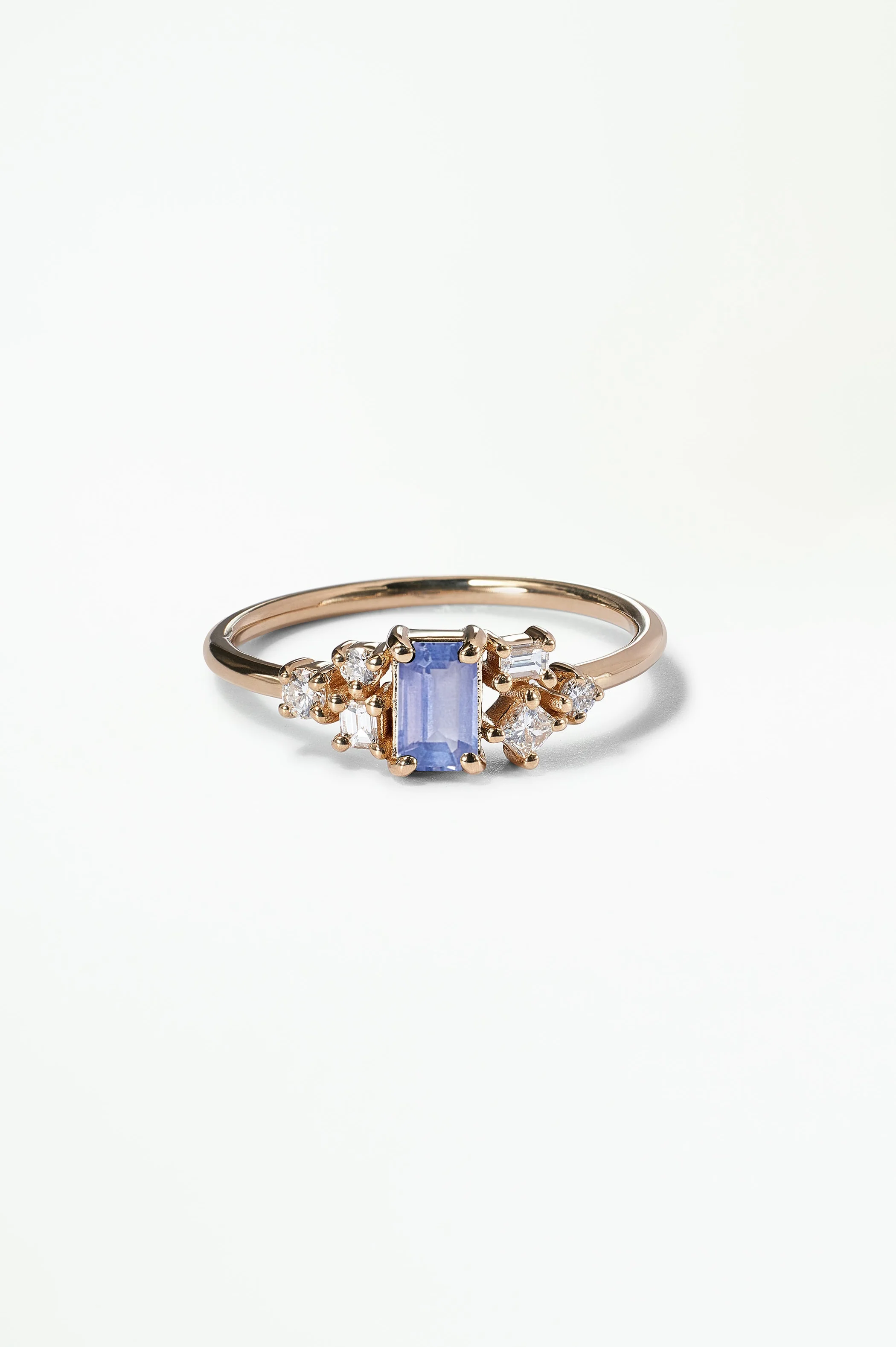 Emerald Cut Sapphire and Diamond Mosaic Ring No. 38 - Image 36