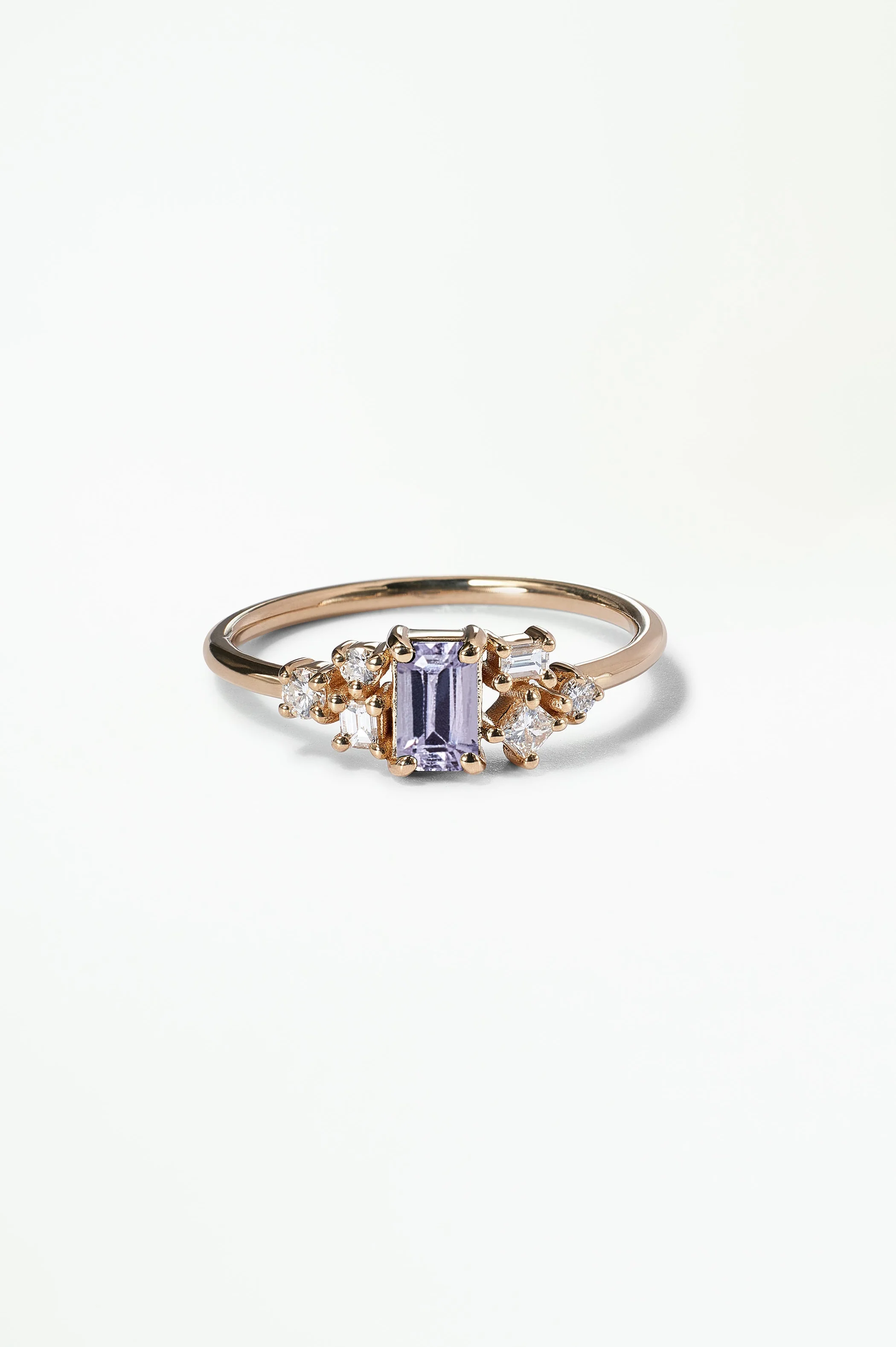 Emerald Cut Sapphire and Diamond Mosaic Ring No. 38 - Image 37