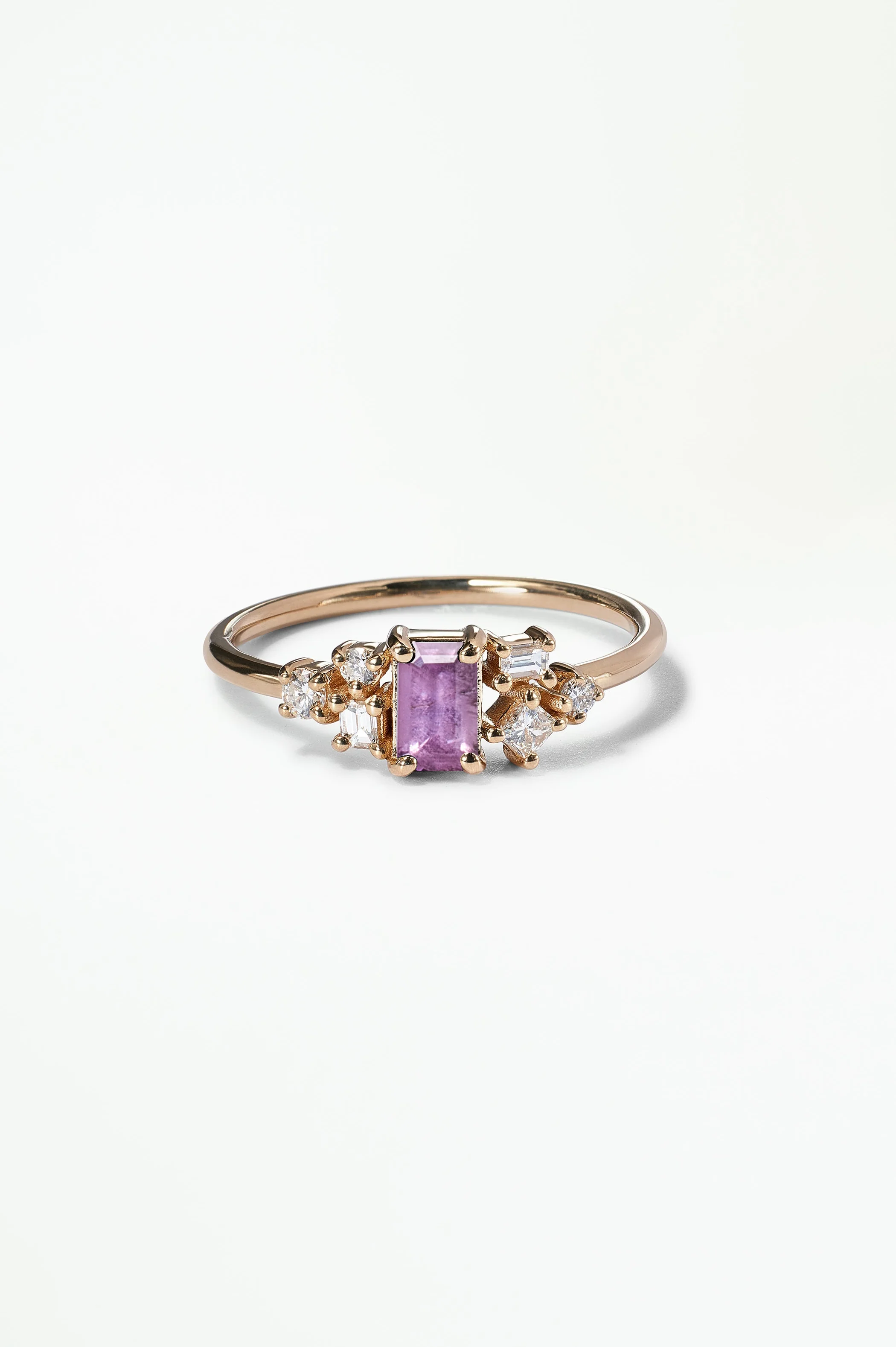 Emerald Cut Sapphire and Diamond Mosaic Ring No. 38 - Image 38