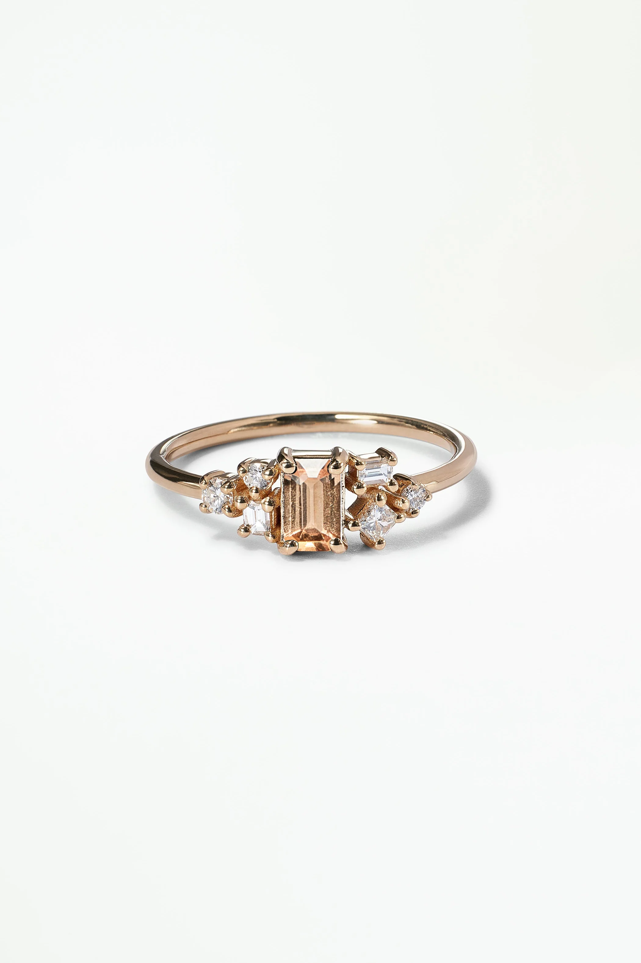Emerald Cut Sapphire and Diamond Mosaic Ring No. 38 - Image 39