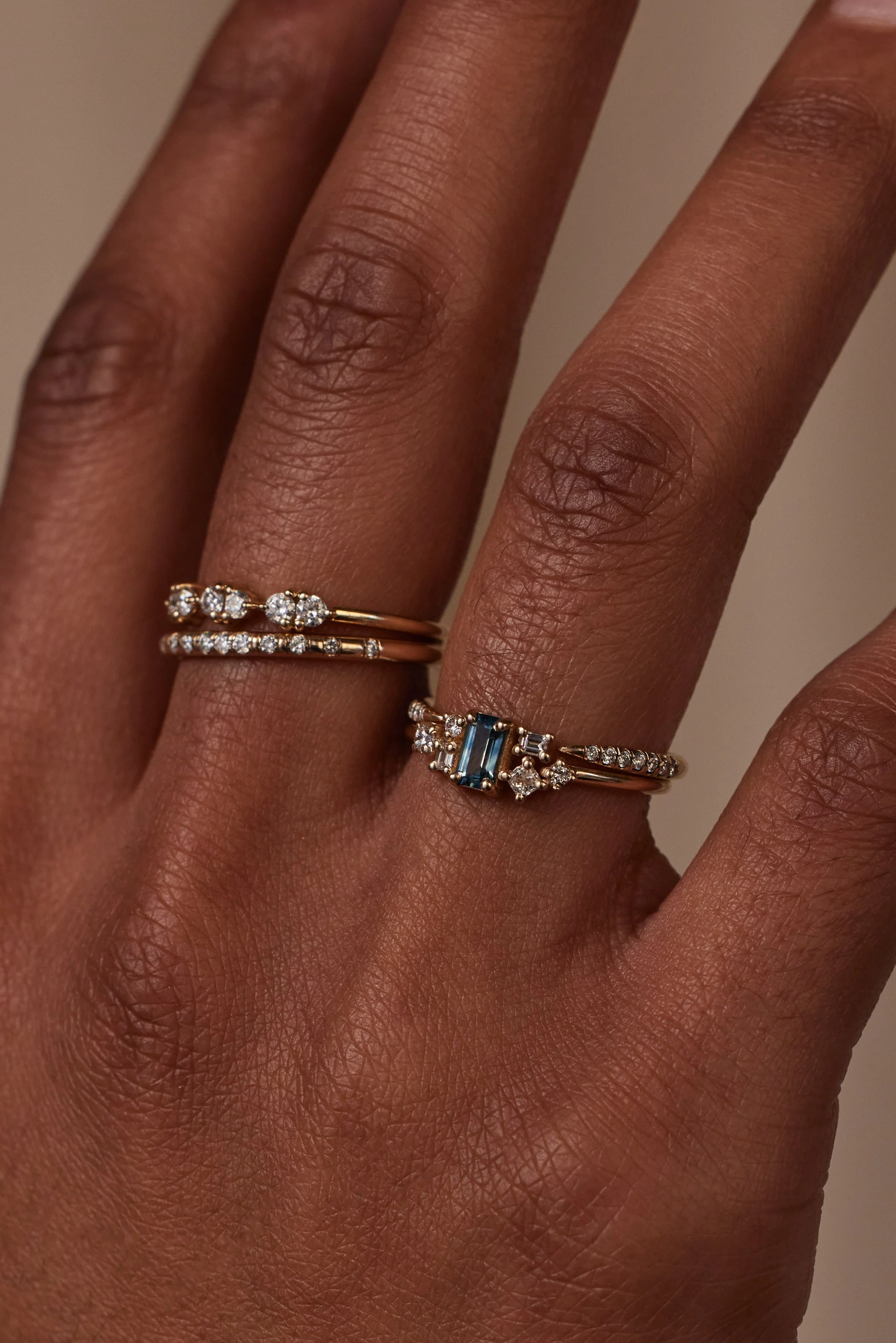 Emerald Cut Sapphire and Diamond Mosaic Ring No. 38 - Image 4