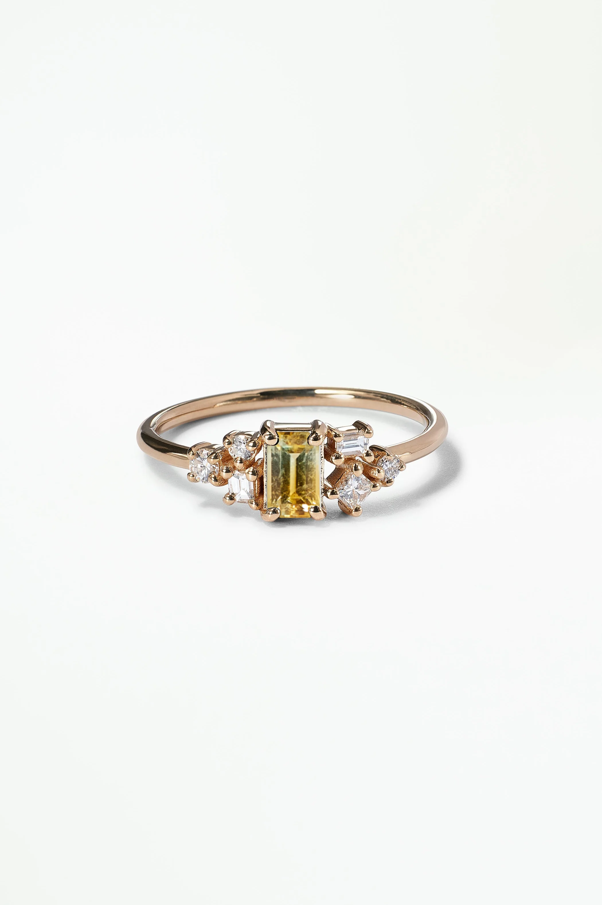 Emerald Cut Sapphire and Diamond Mosaic Ring No. 38 - Image 41