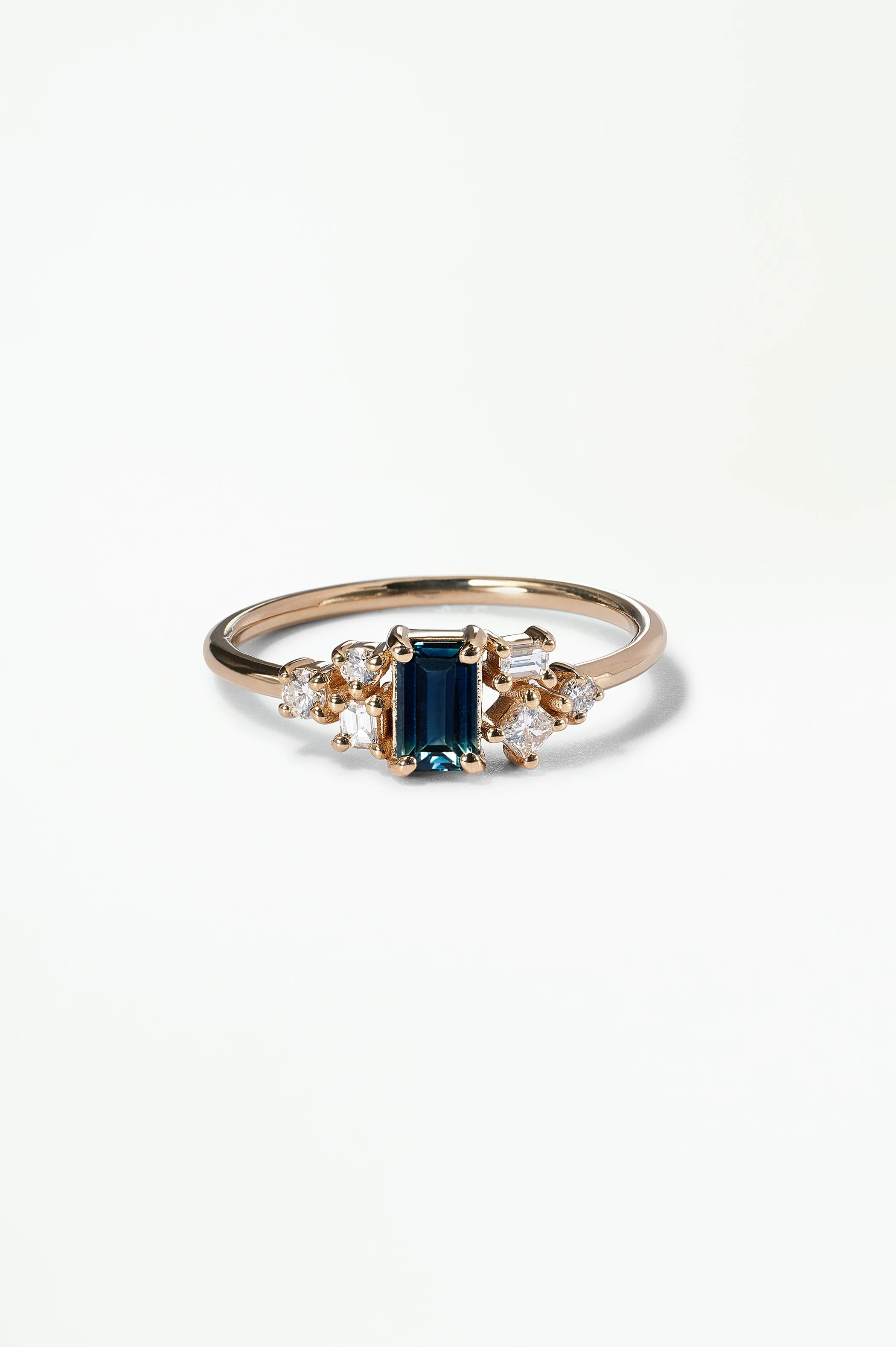 Emerald Cut Sapphire and Diamond Mosaic Ring No. 38 - Image 50