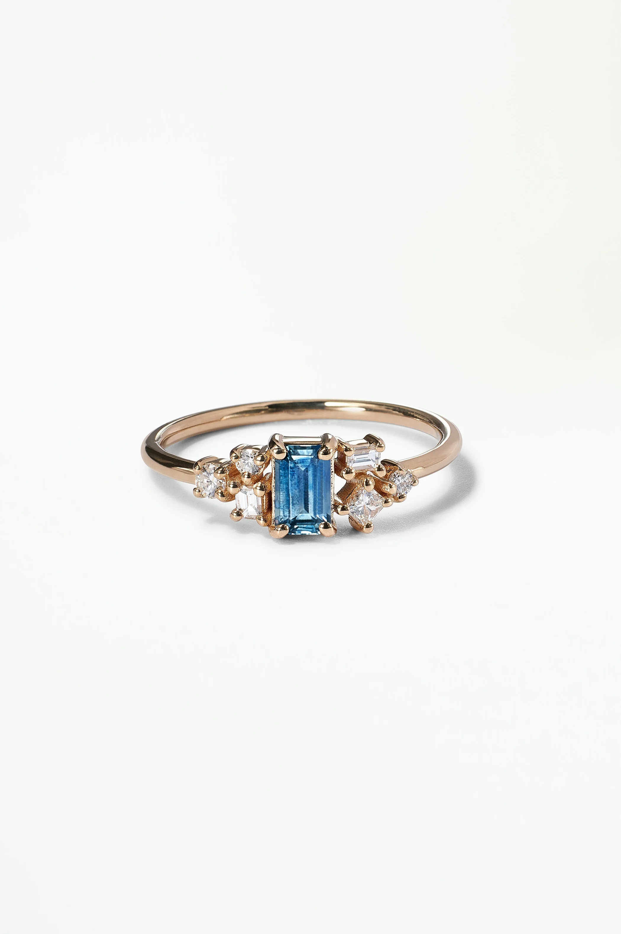 Emerald Cut Sapphire and Diamond Mosaic Ring No. 38 - Image 51