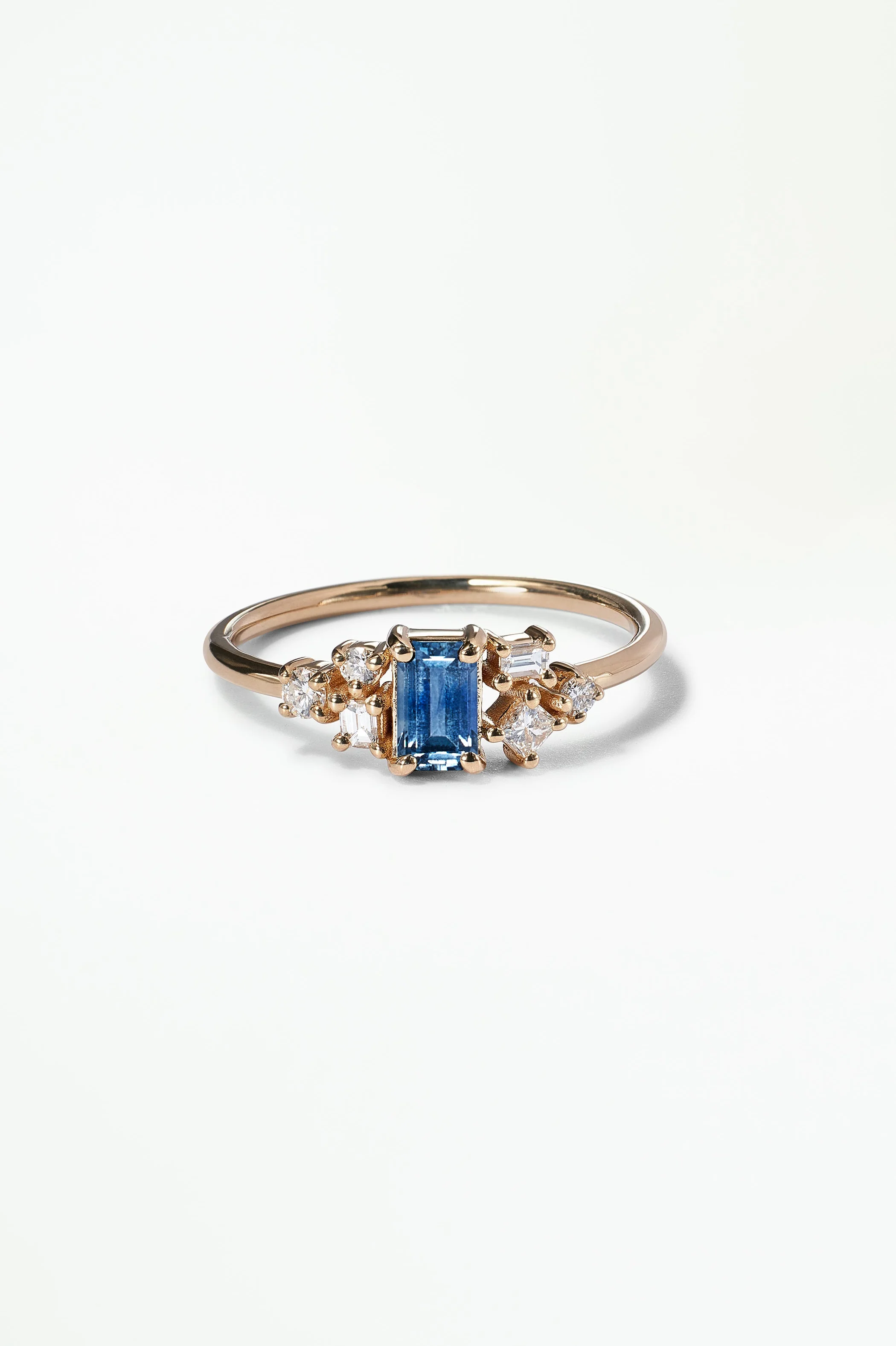 Emerald Cut Sapphire and Diamond Mosaic Ring No. 38 - Image 52