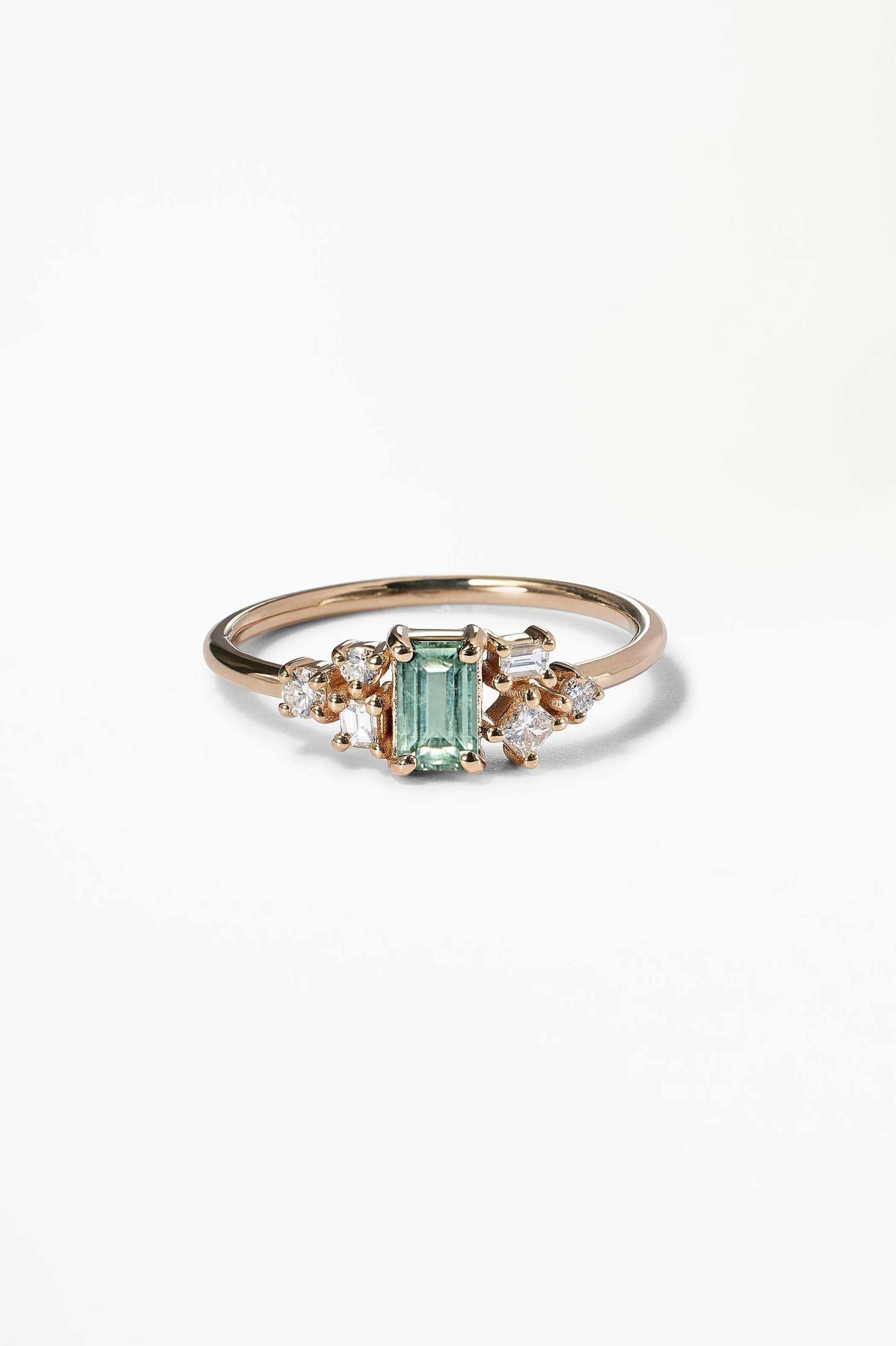 Emerald Cut Sapphire and Diamond Mosaic Ring No. 38 - Image 53