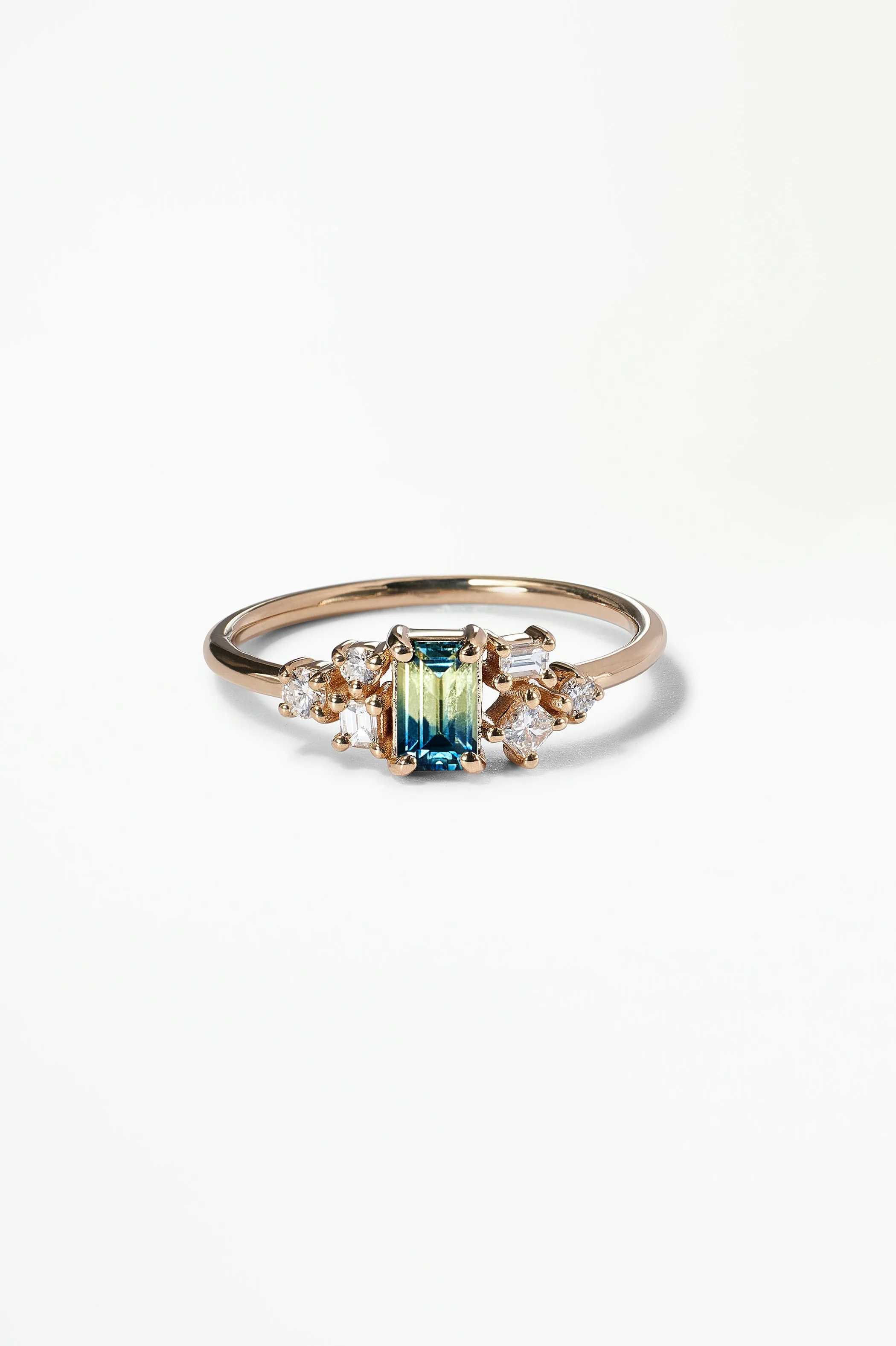 Emerald Cut Sapphire and Diamond Mosaic Ring No. 38 - Image 58