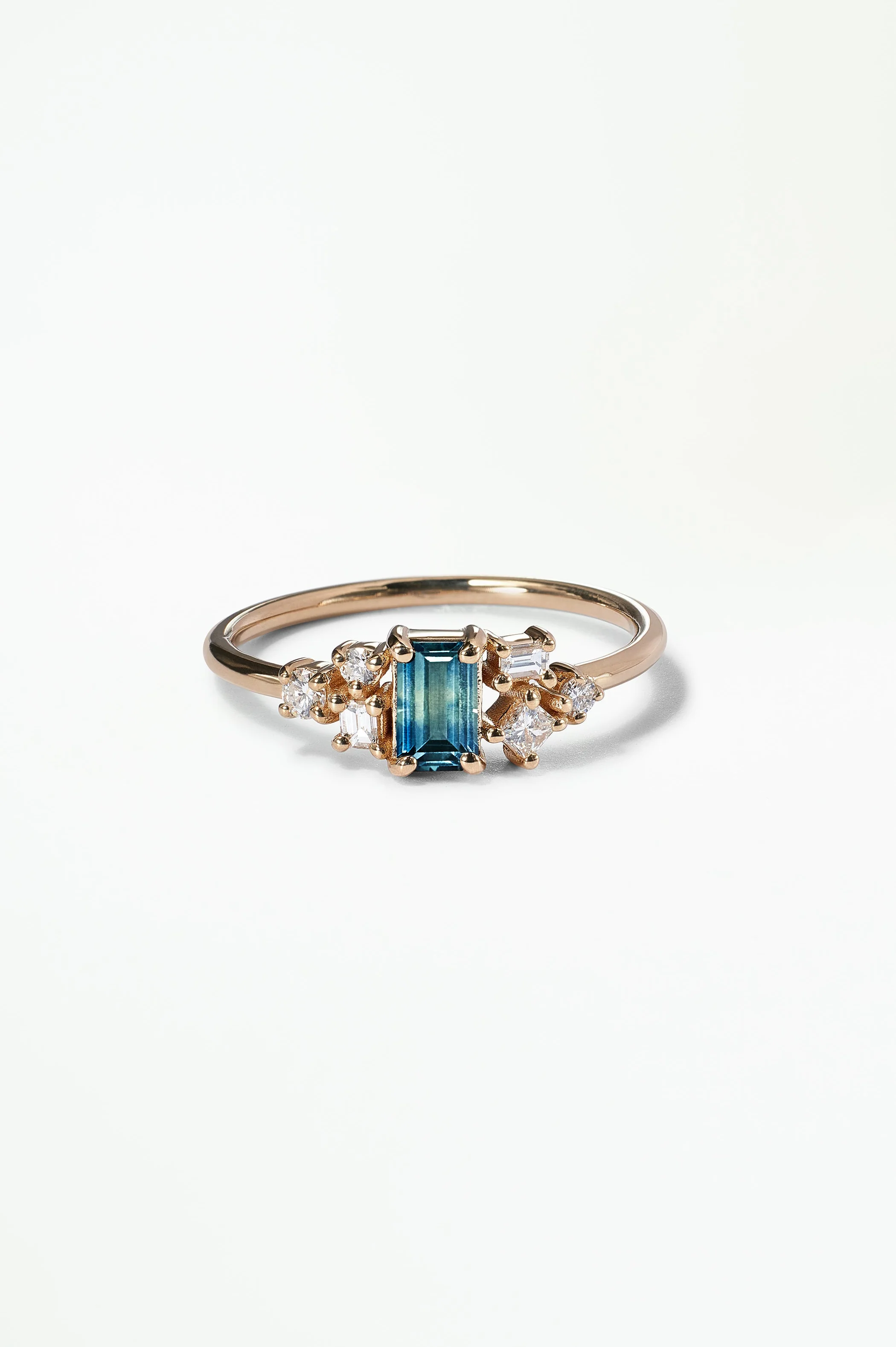 Emerald Cut Sapphire and Diamond Mosaic Ring No. 38 - Image 59