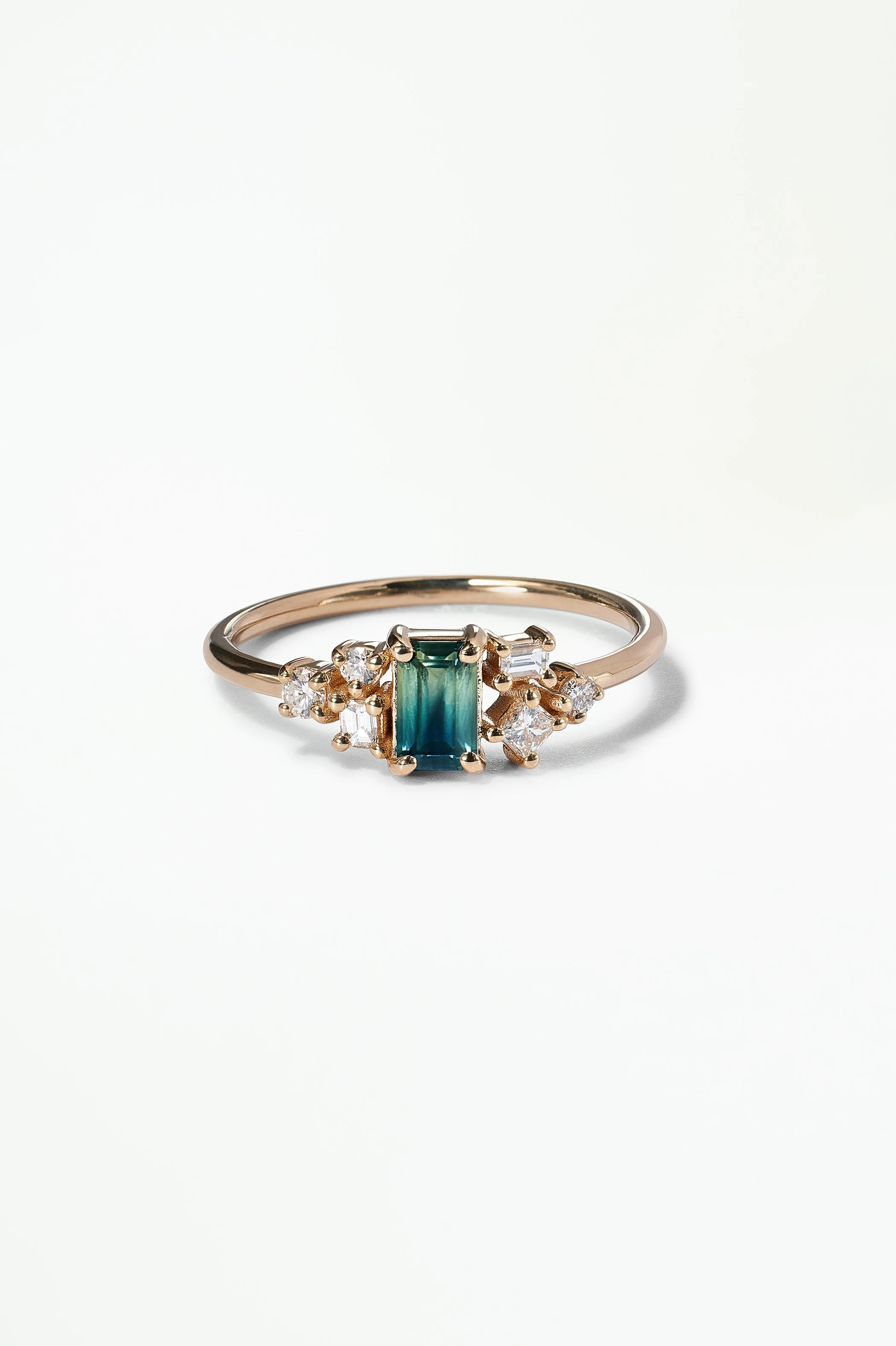 Emerald Cut Sapphire and Diamond Mosaic Ring No. 38 - Image 60