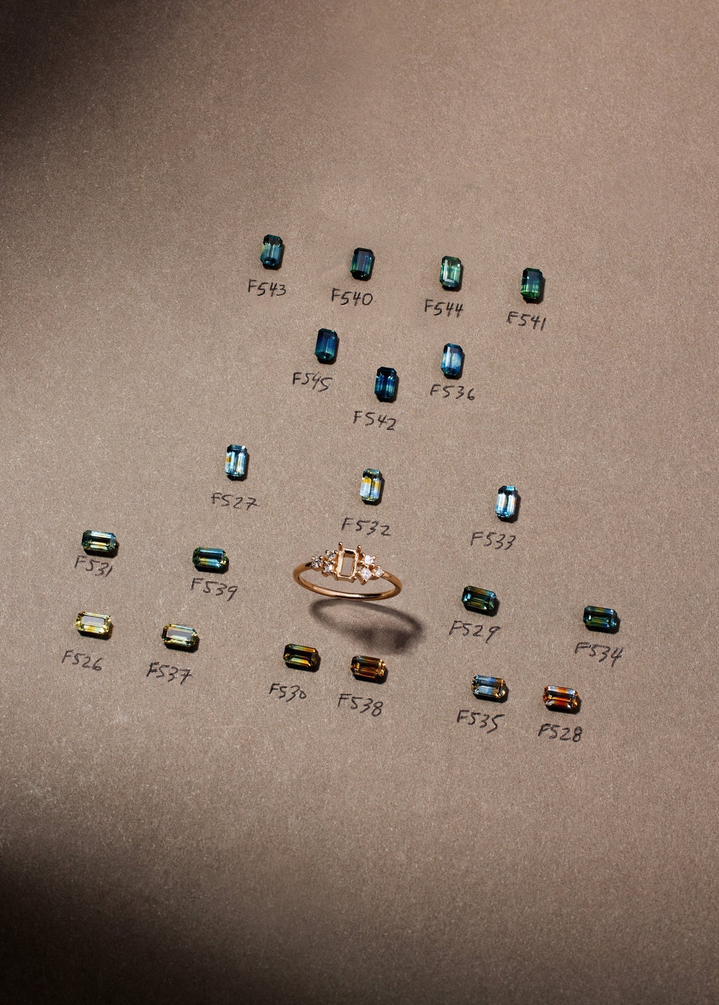 Emerald Cut Sapphire and Diamond Mosaic Ring No. 38 - Image 7