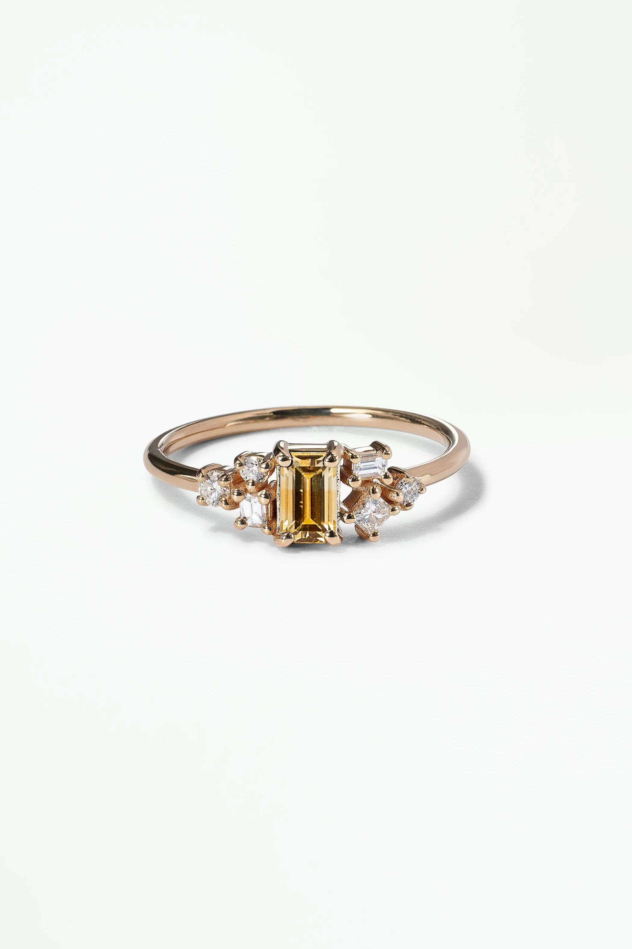 Emerald Cut Sapphire and Diamond Mosaic Ring No. 38 - Image 9