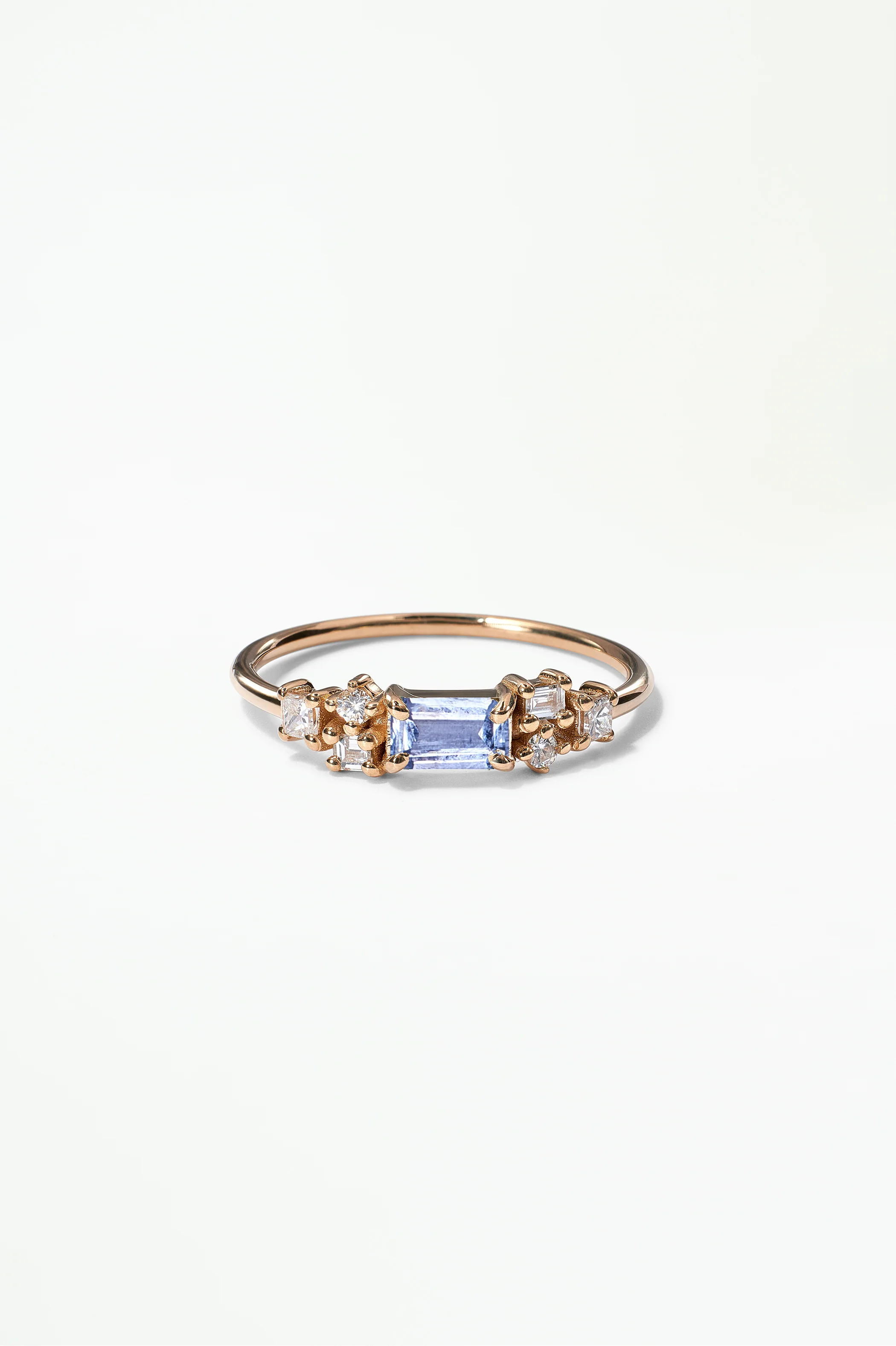 Emerald Cut Sapphire and Diamond Mosaic Ring No. 39 - Image 35