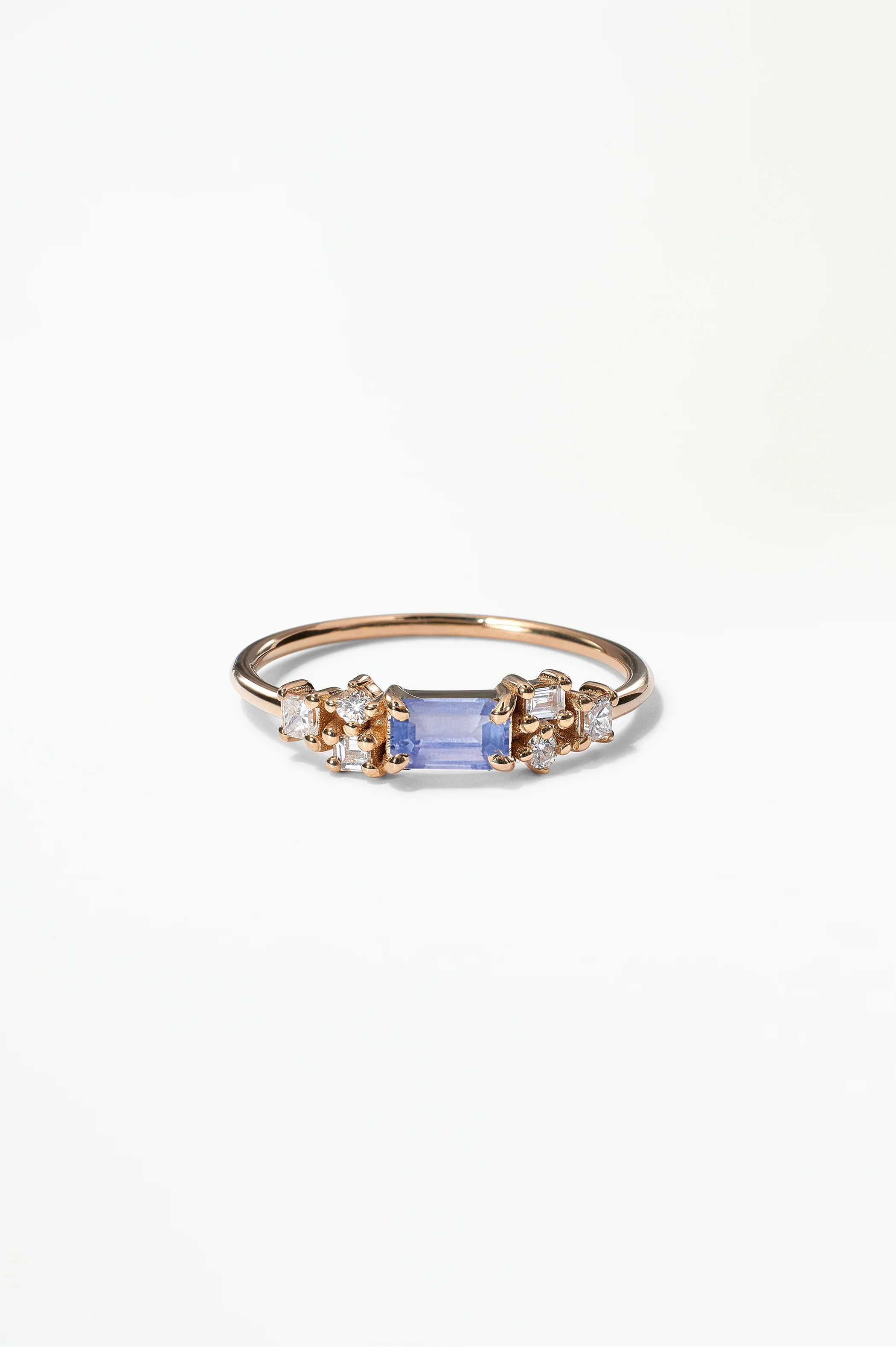 Emerald Cut Sapphire and Diamond Mosaic Ring No. 39 - Image 36