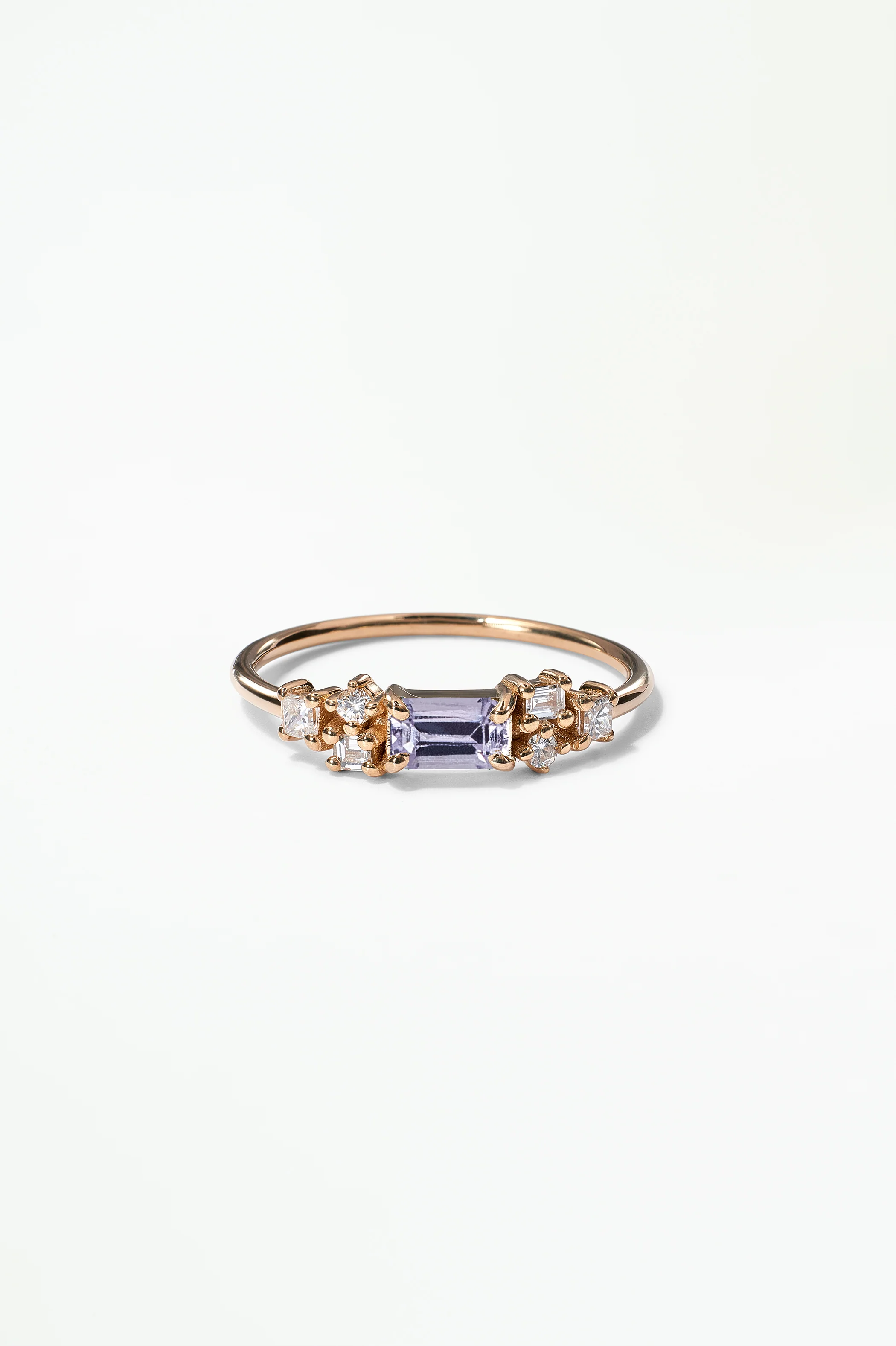 Emerald Cut Sapphire and Diamond Mosaic Ring No. 39 - Image 37