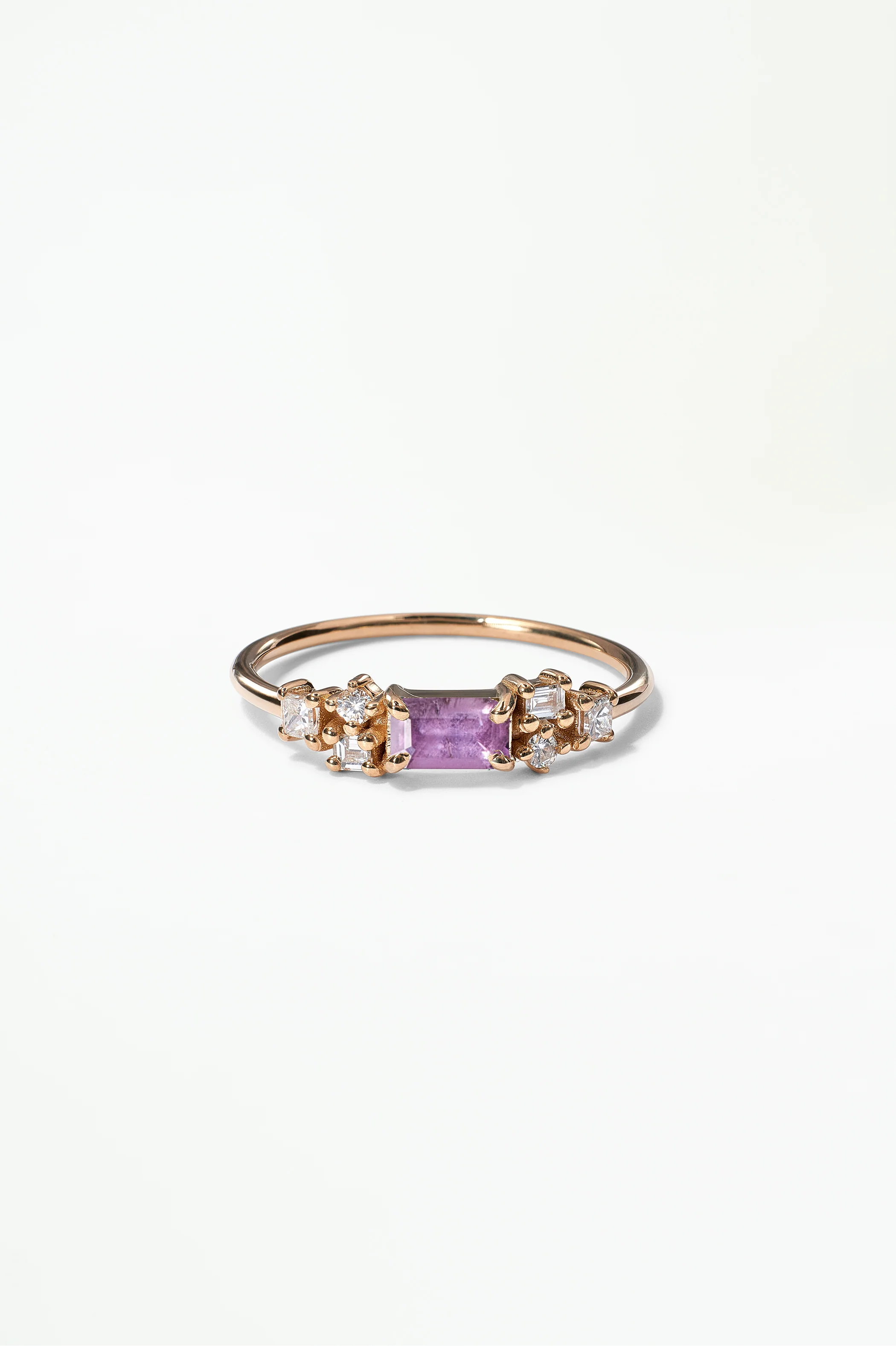 Emerald Cut Sapphire and Diamond Mosaic Ring No. 39 - Image 38