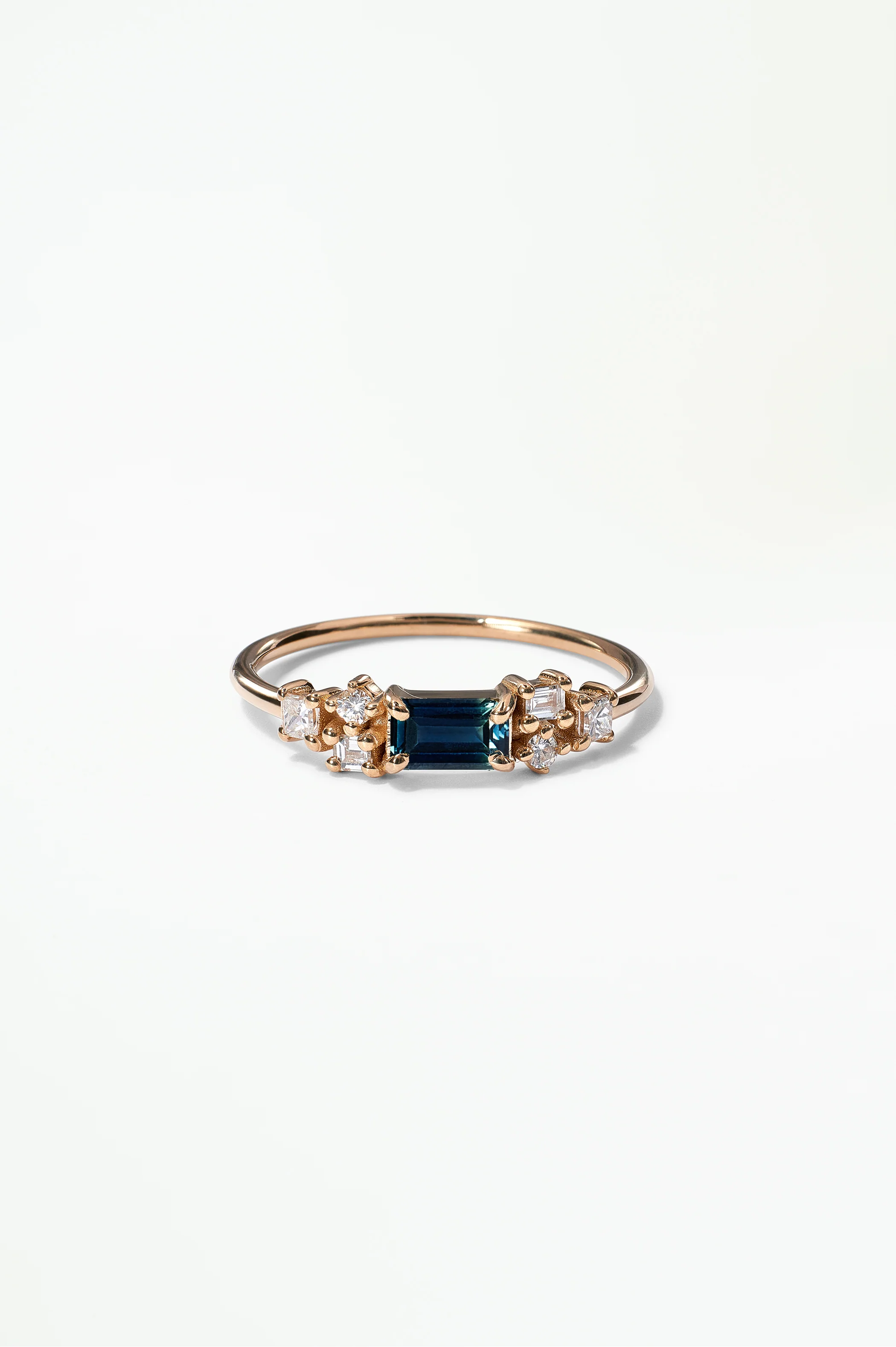 Emerald Cut Sapphire and Diamond Mosaic Ring No. 39 - Image 50