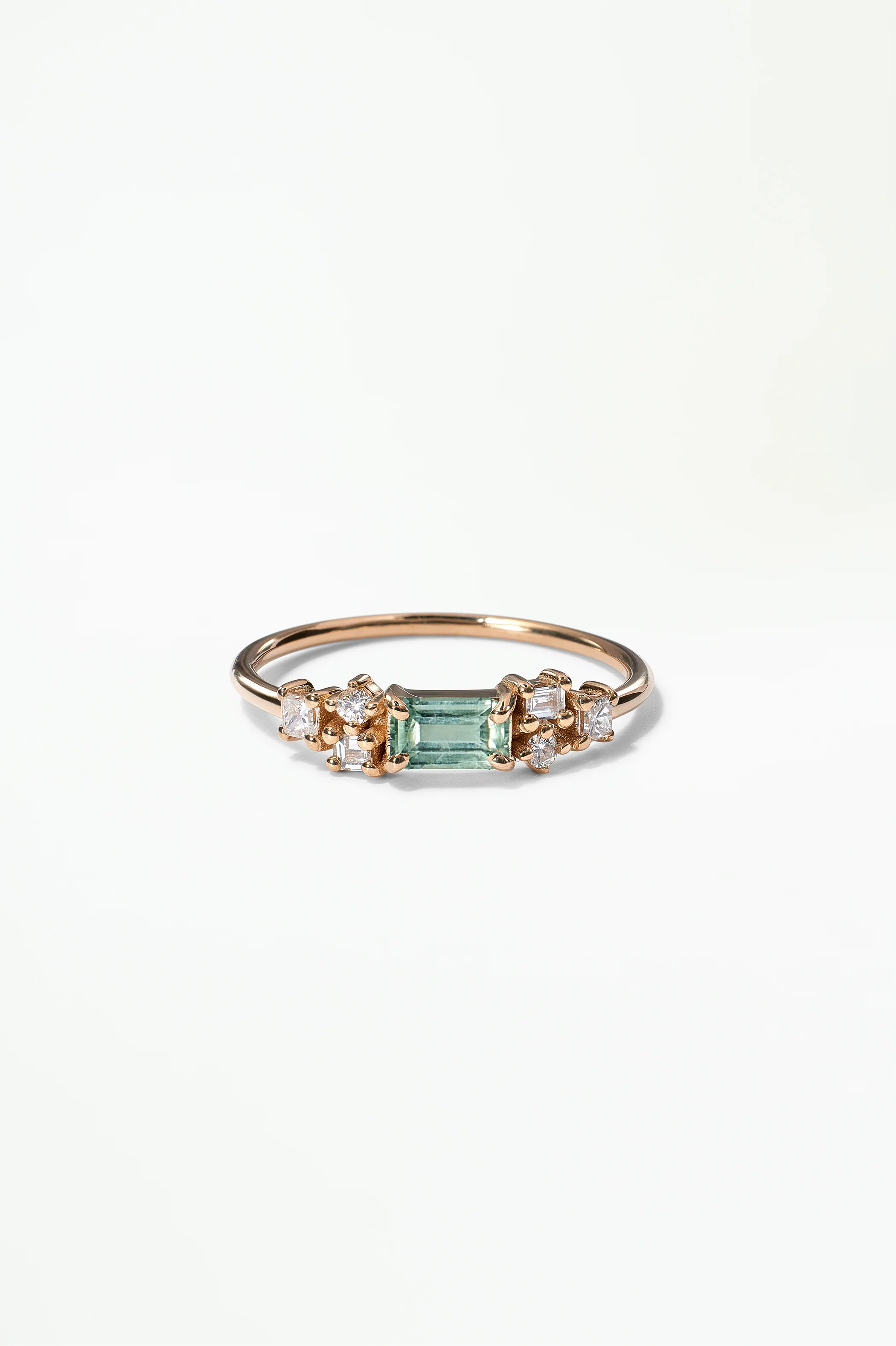 Emerald Cut Sapphire and Diamond Mosaic Ring No. 39 - Image 53