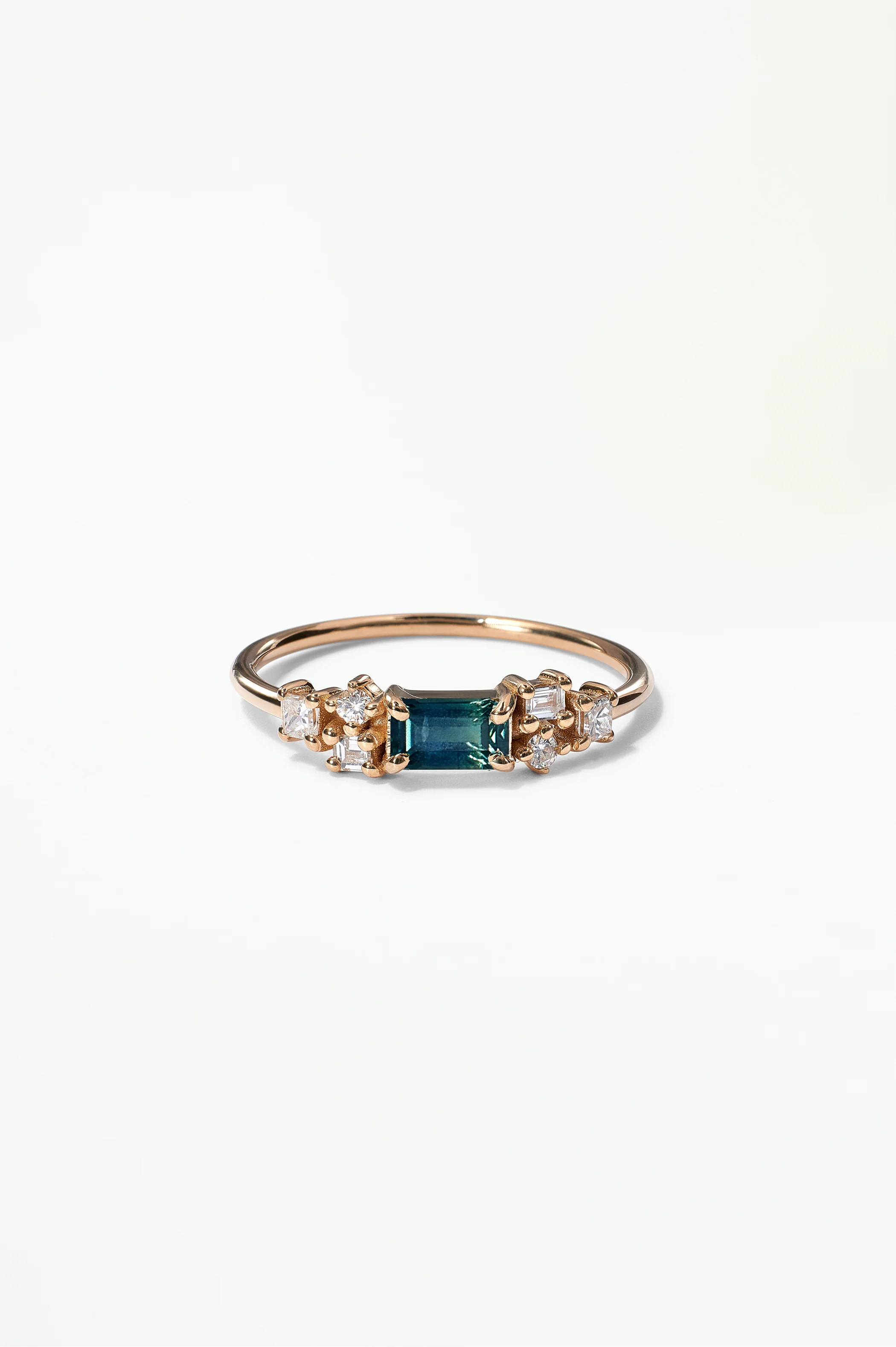 Emerald Cut Sapphire and Diamond Mosaic Ring No. 39 - Image 54